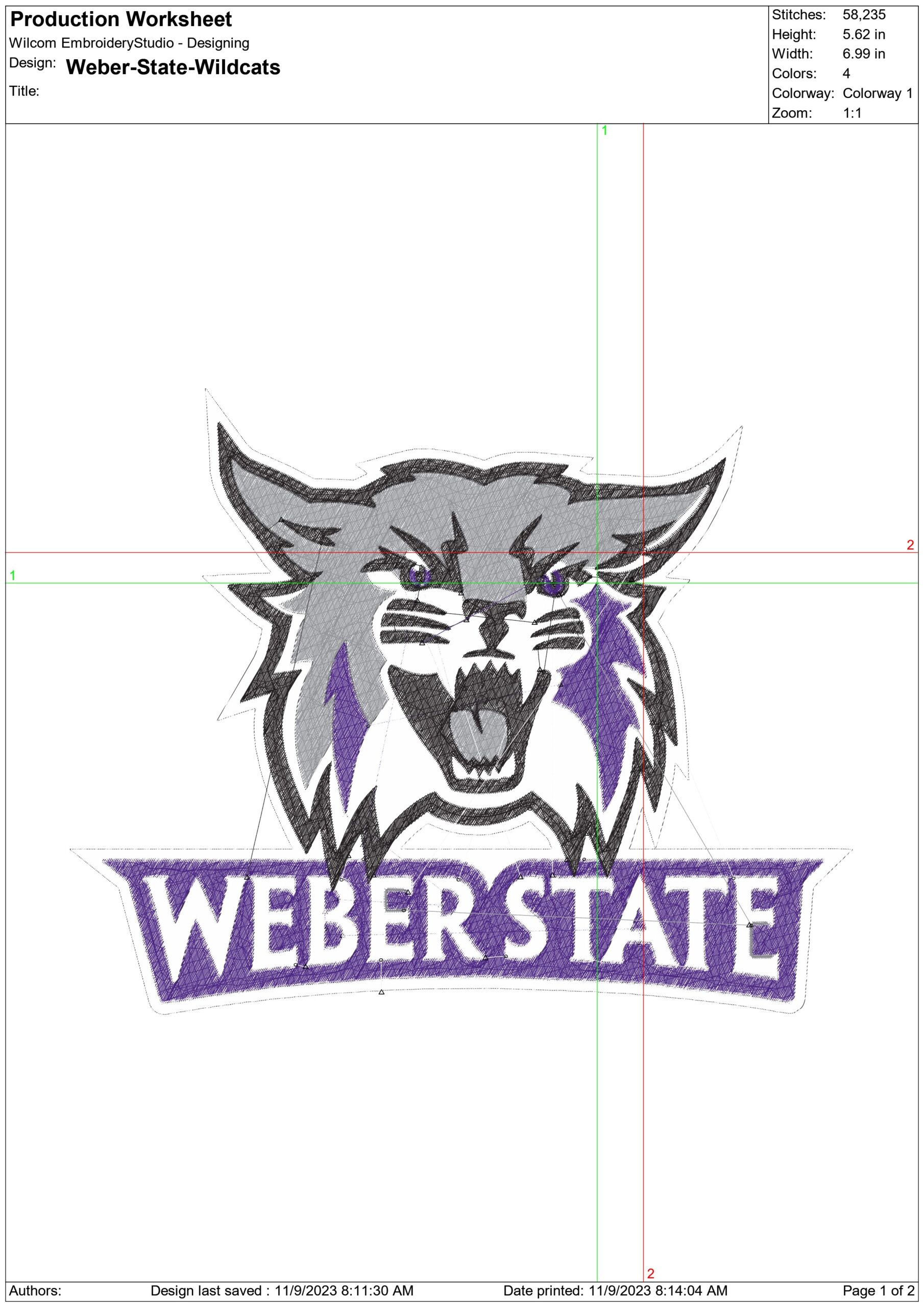 Weber State Wildcats logo embroidery design - Elizabeth Dee Shaw Stewart Stadium - Logo  embroidery machine pattern embroidery file - instant download — view 2