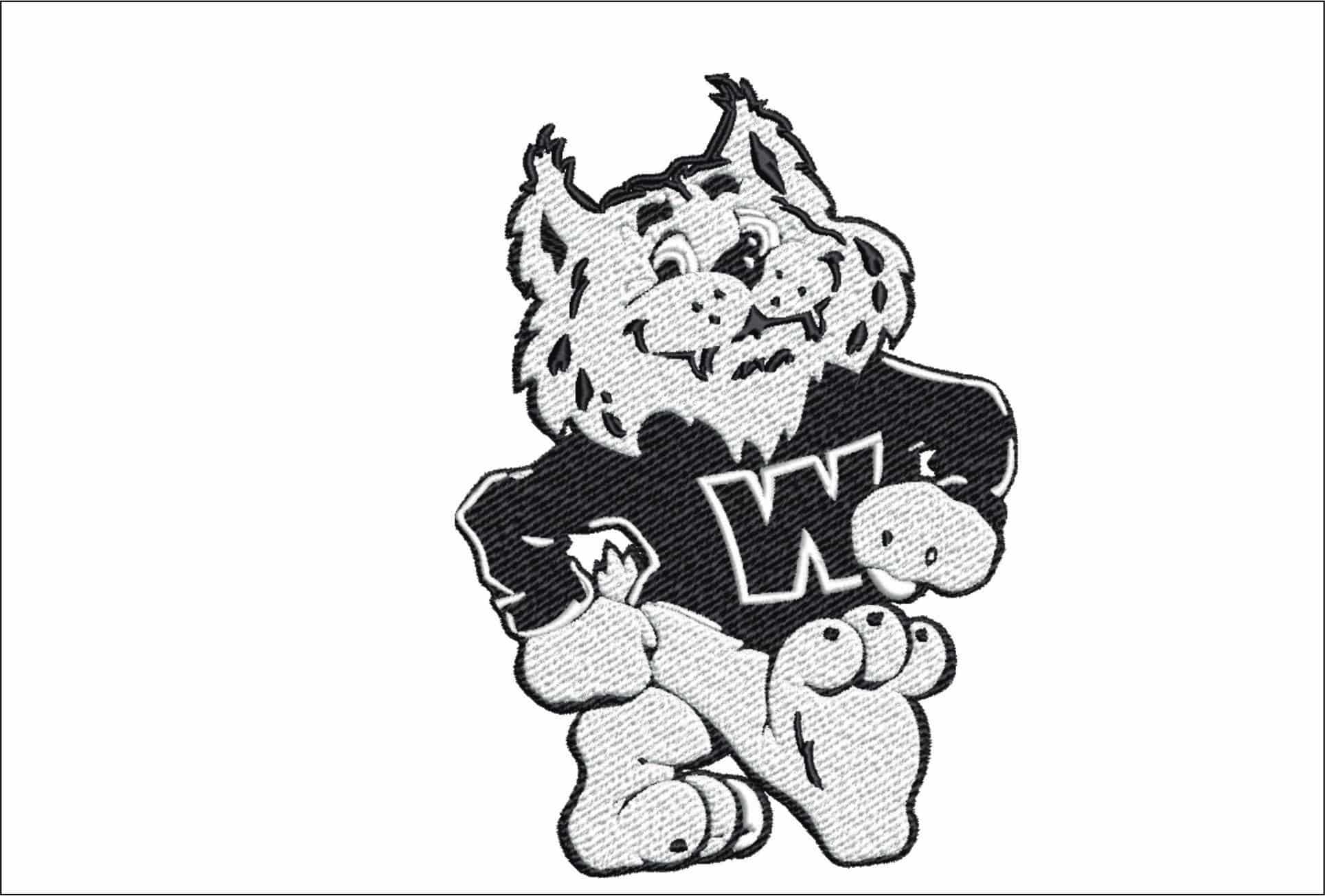 Weber State Wildcats 1965 logo embroidery design - Elizabeth Dee Shaw Stewart Stadium - Logo  embroidery machine pattern embroidery file - instant download