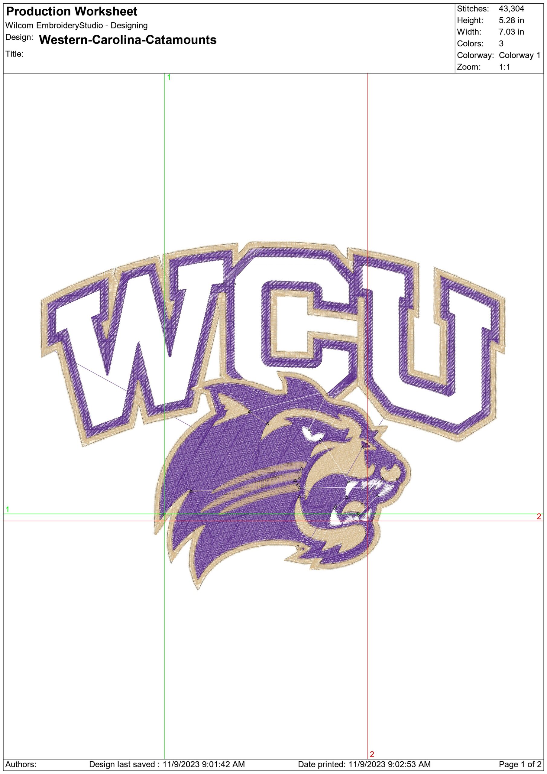 Western Carolina Catamounts logo embroidery design - E.J Whitmire  Stadium - Logo  embroidery machine pattern embroidery file - instant download — view 2