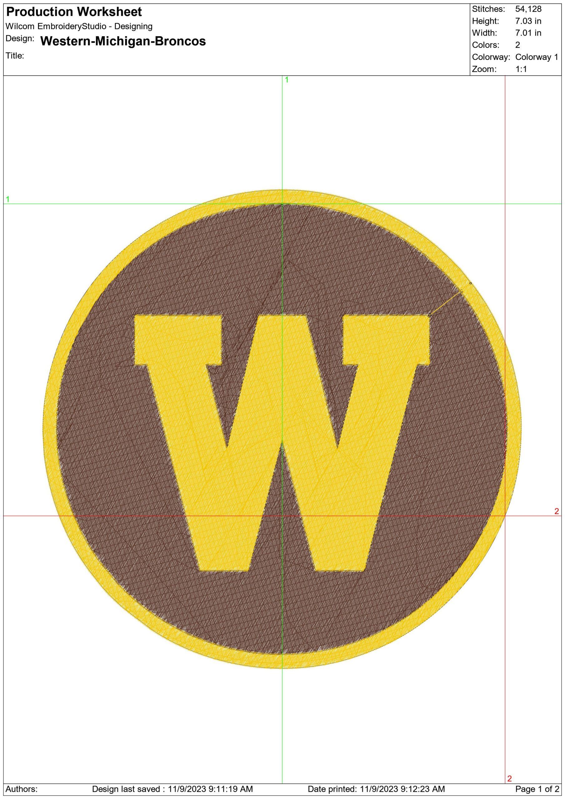 Western Michigan Broncos logo embroidery design - Waldo Stadium - Logo  embroidery machine pattern embroidery file - instant download — view 2