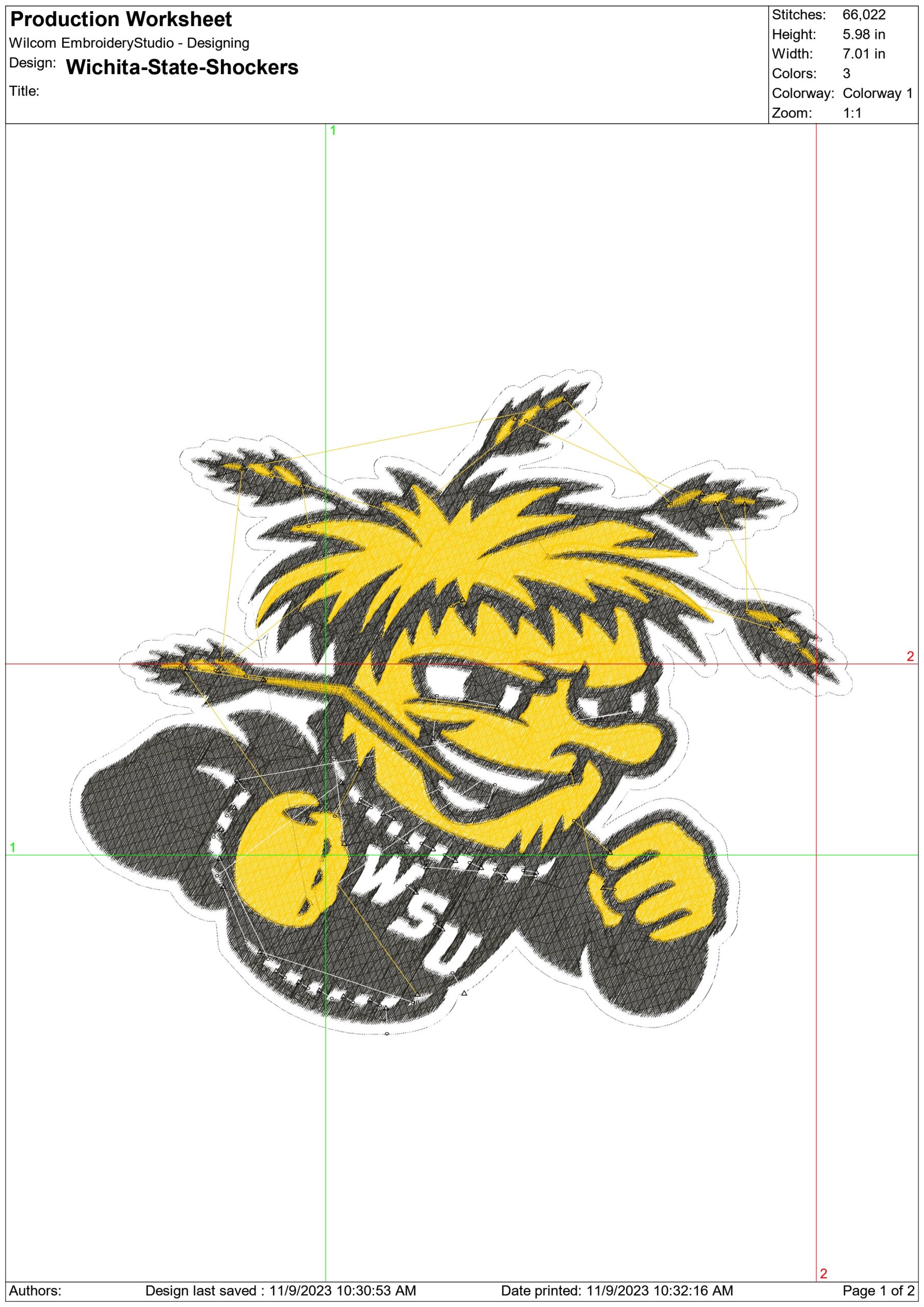 Wichita State Shockers logo embroidery design - Cessna Stadium - Logo  embroidery machine pattern embroidery file - instant download — view 2