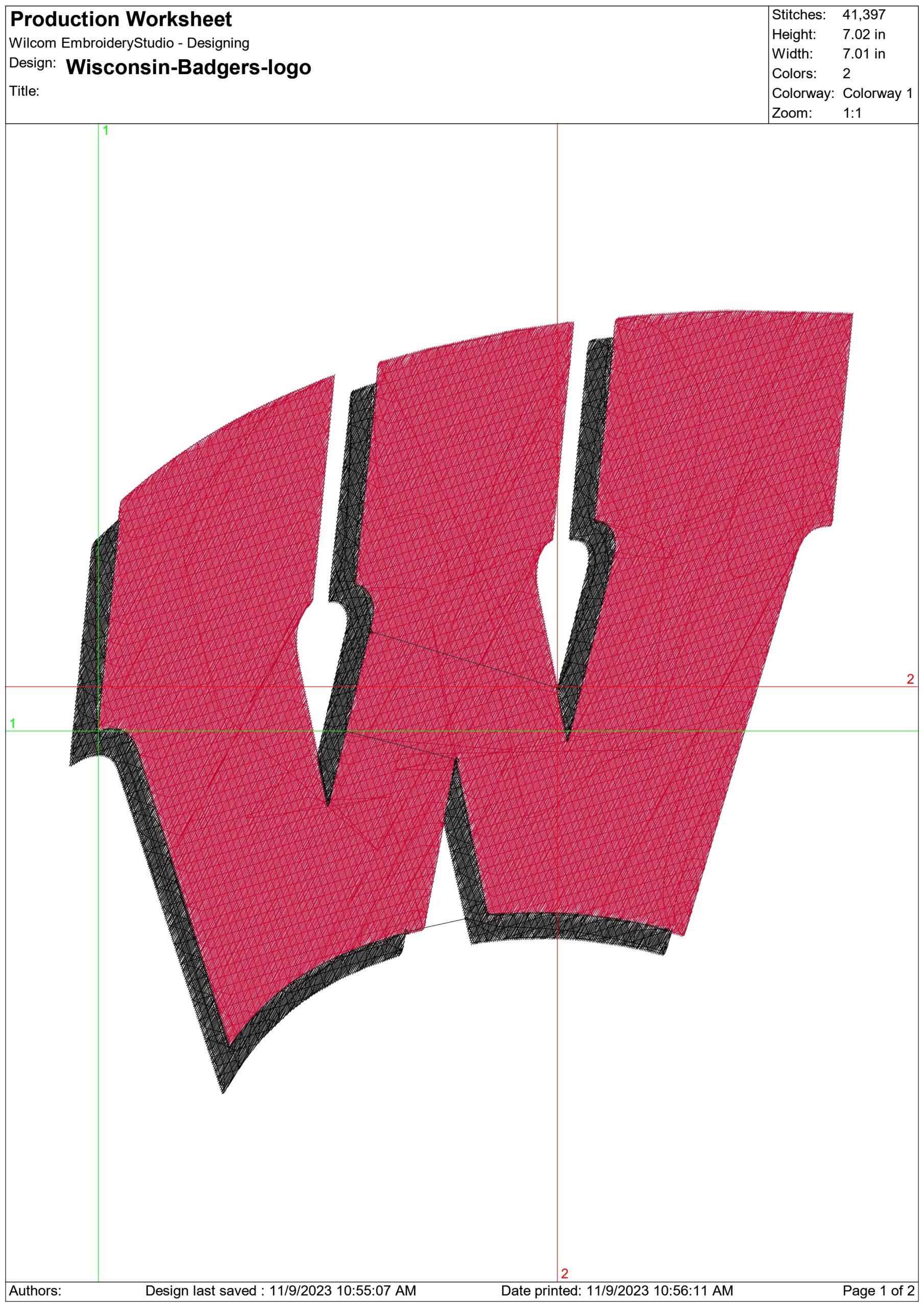 Winconsin Badgers logo  embroidery design - Kohl Center Stadium - Logo embroidery machine pattern embroidery file - instant download — view 2