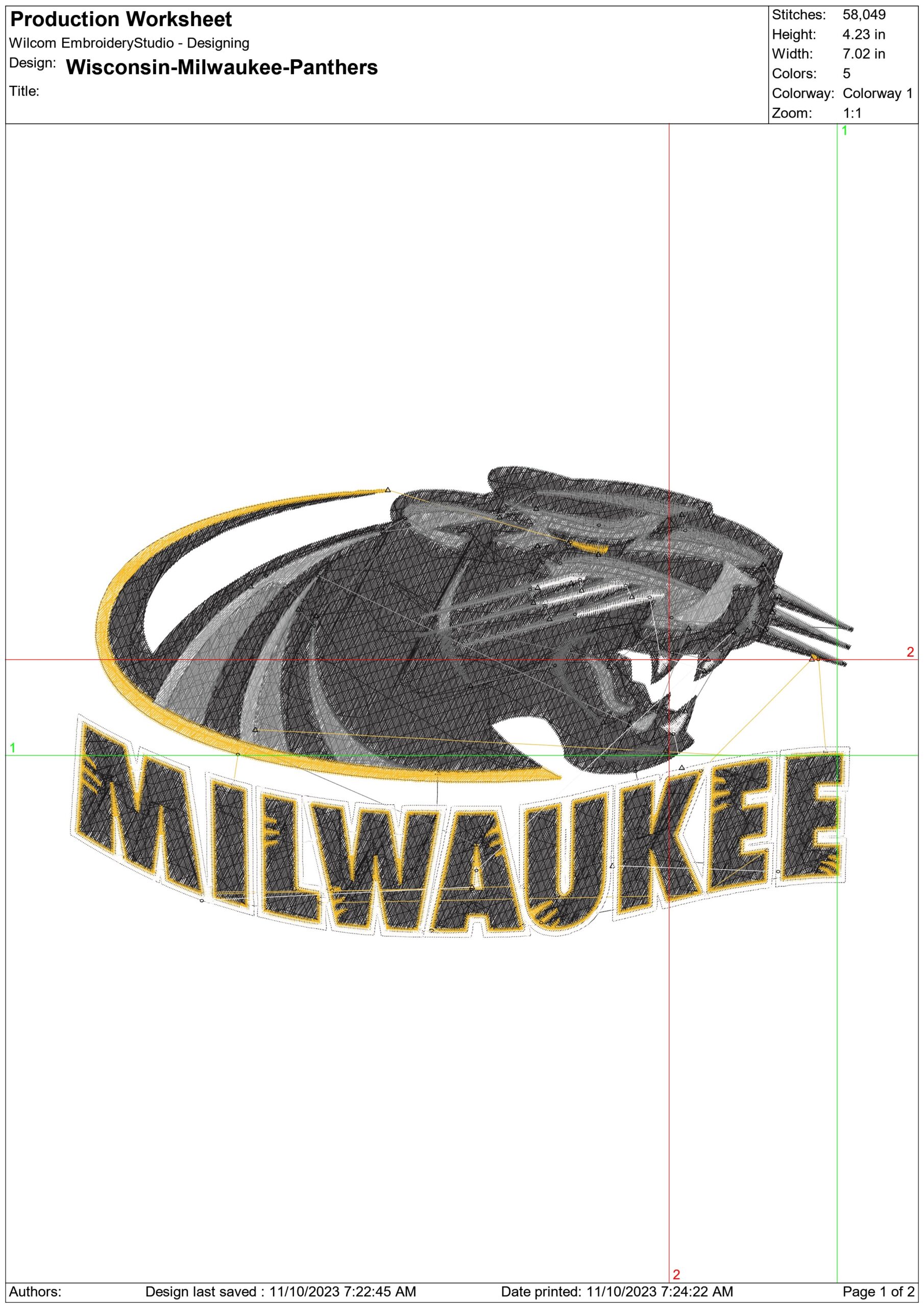 Wisconsin Milwaukee Panthers  logo  embroidery design - Milwaukee County Stadium - Logo embroidery machine pattern embroidery file - instant download — view 2