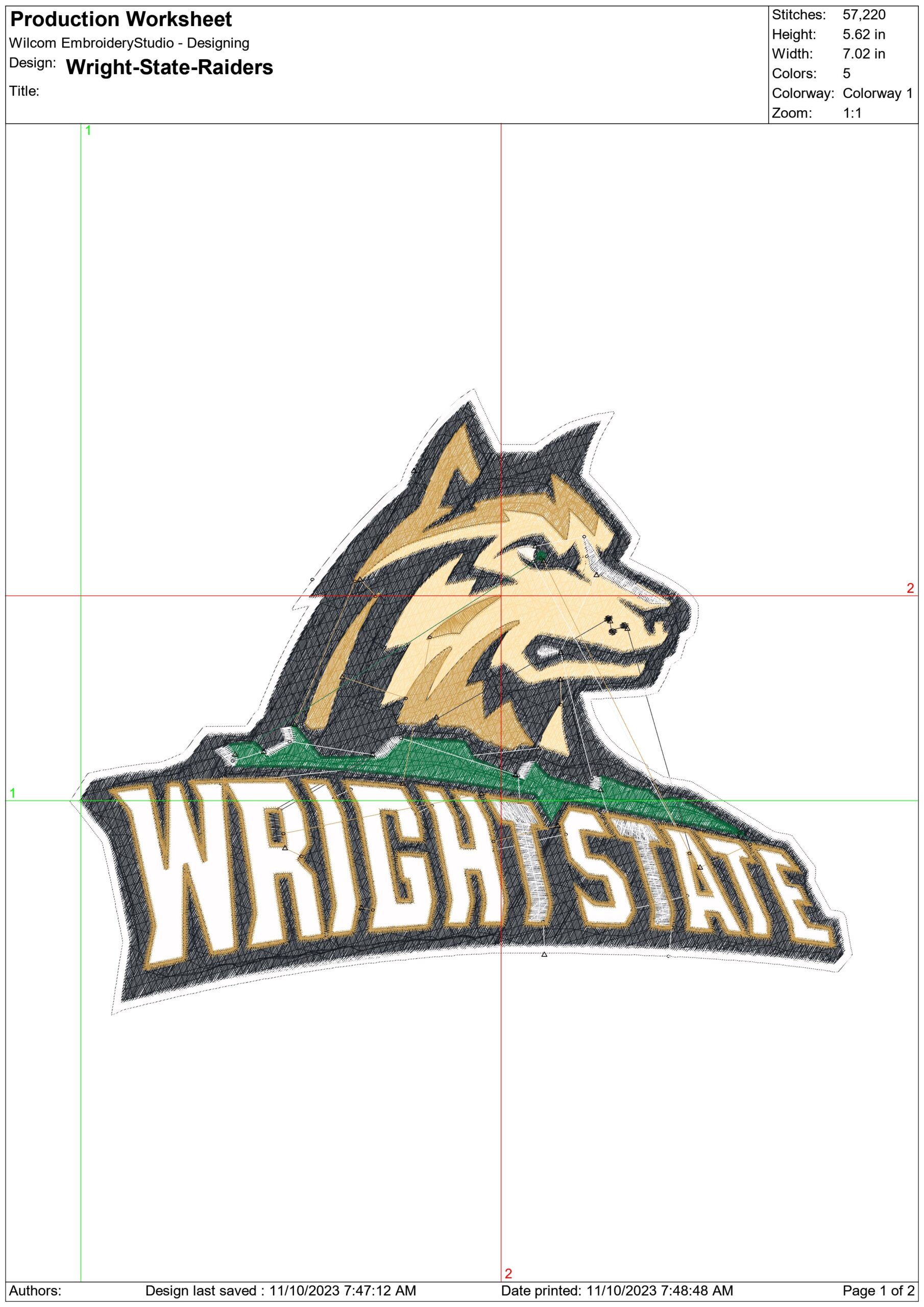 Wright State Raiders logo  embroidery design - Nischwitz Stadium - Logo embroidery machine pattern embroidery file - instant download — view 2