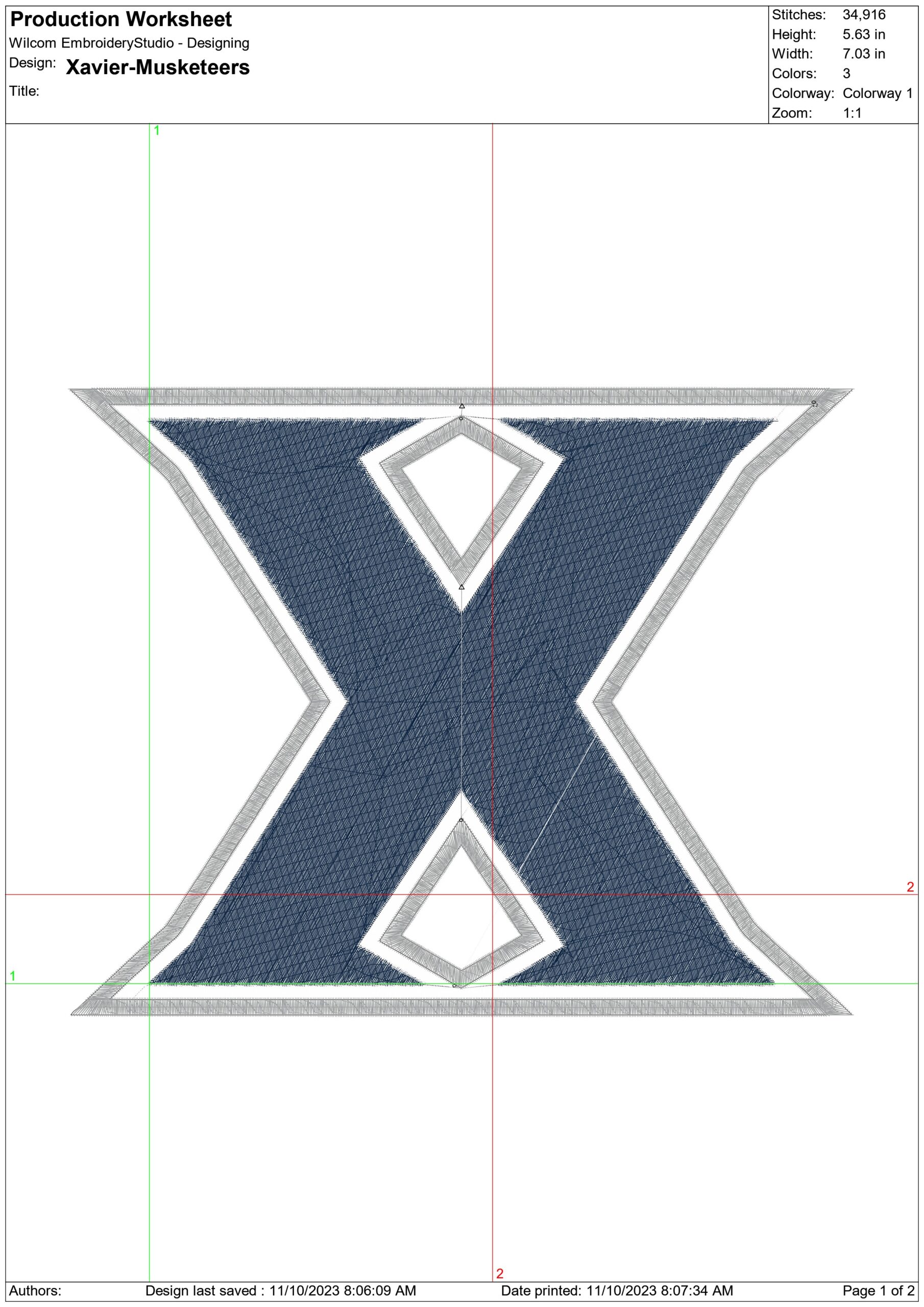 Xavier Musketeers logo  embroidery design - Corcoran Field Stadium - Logo embroidery machine pattern embroidery file - instant download — view 2