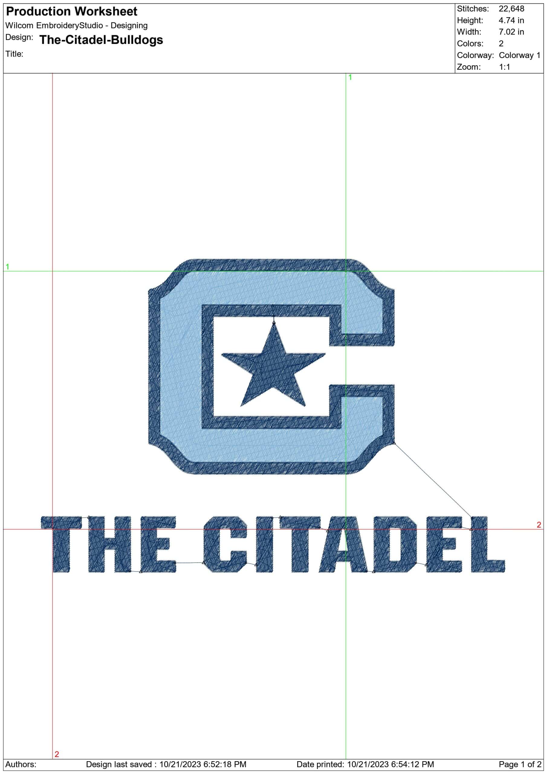 The Citadel Bulldogs logo  embroidery design - Johnson Hagood Stadium - Logo embroidery machine pattern embroidery file - instant download — view 2