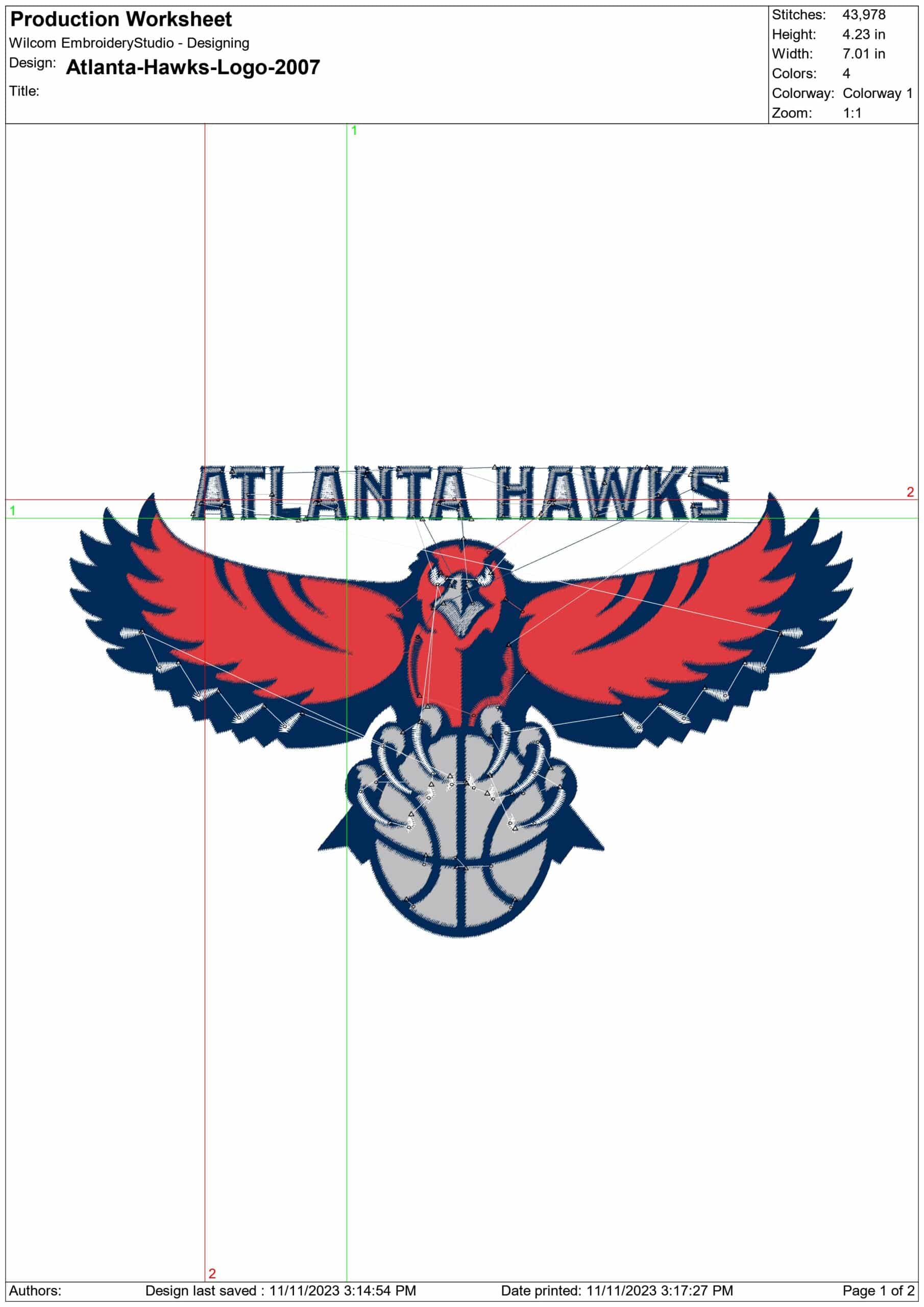 Atlanta Hawks Logo 2007 embroidery design - State Farm Arena- embroidery  machine pattern embroidery file - instant download — view 2