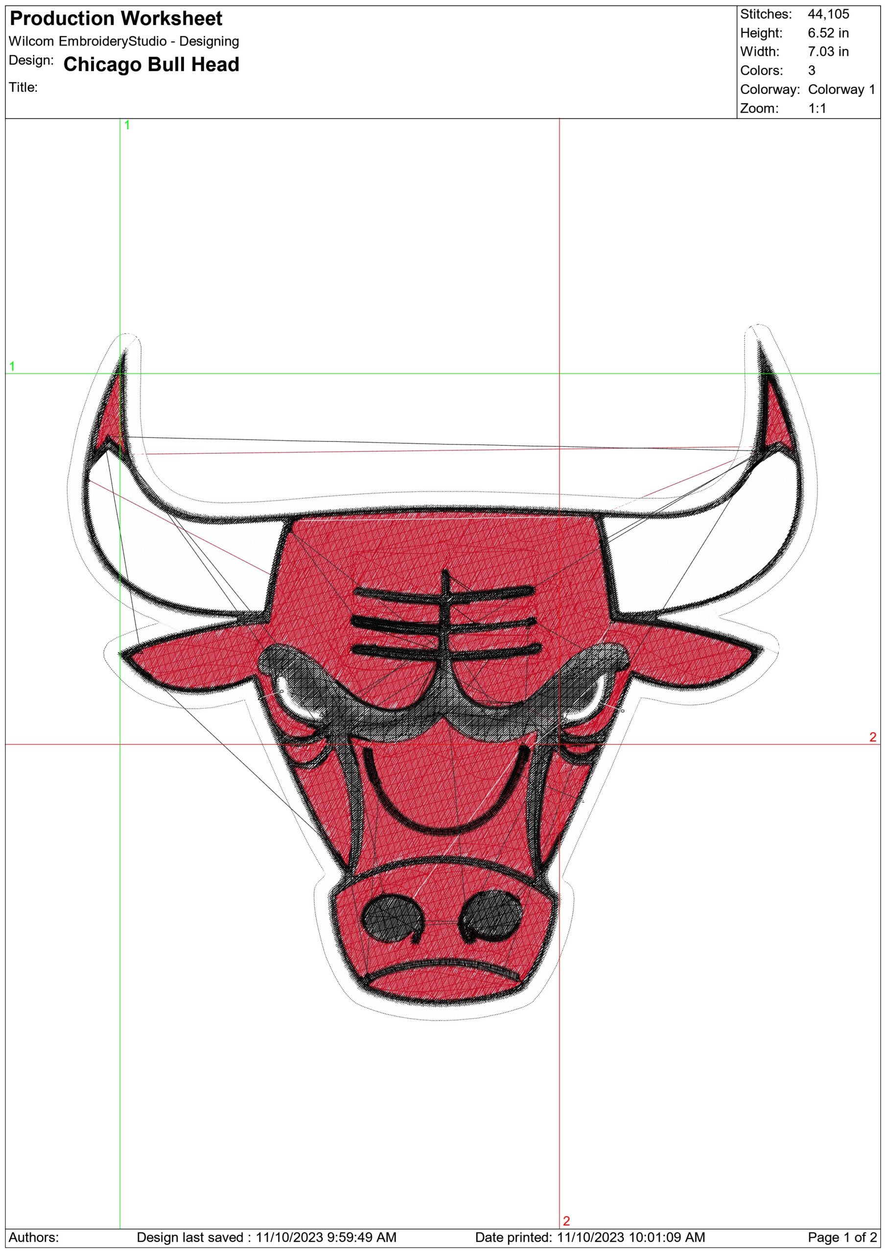 Chicago Bulls NBA Logo  embroidery design - United Center Arena- embroidery  machine pattern embroidery file - instant download — view 2