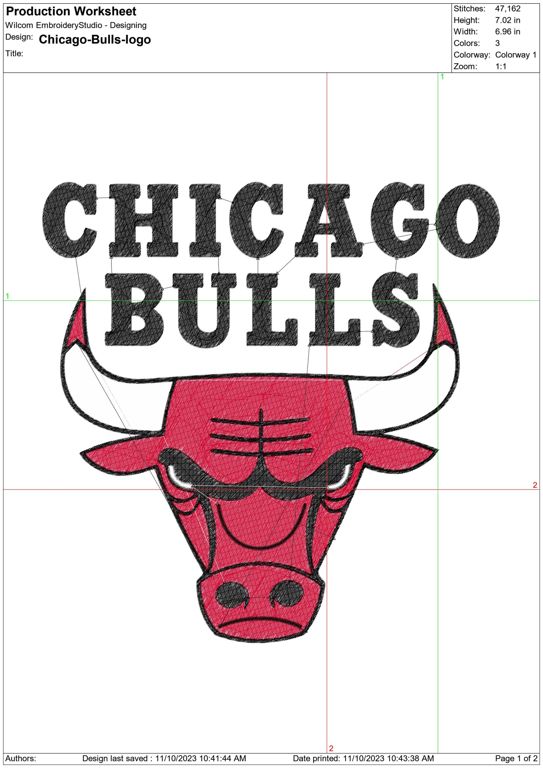 Chicago Bulls NBA Logo  embroidery design - United Center Arena- embroidery  machine pattern embroidery file - instant download — view 2