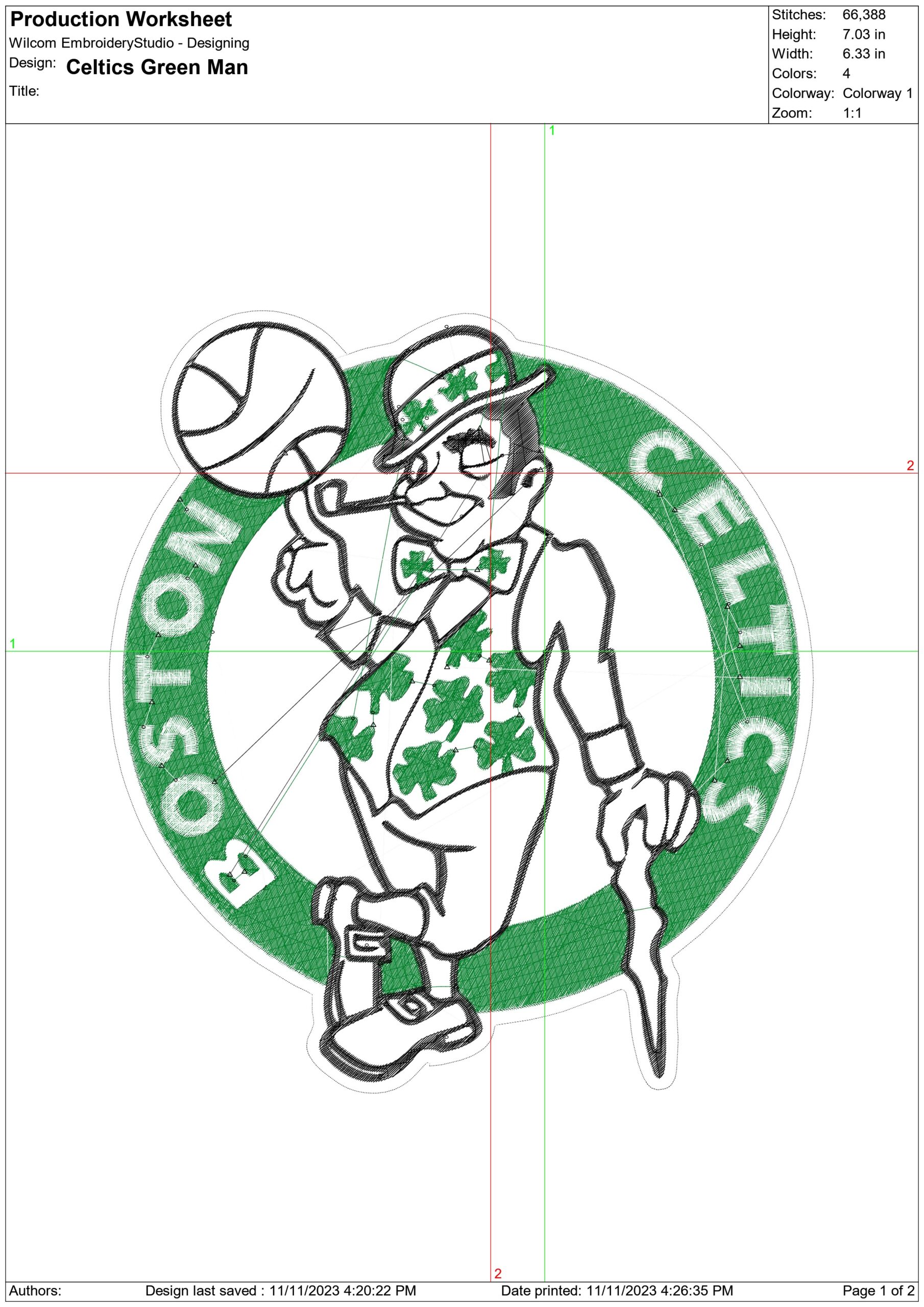 Boston Celtics Full Man Green NBA Logo  embroidery design - TD Garden Arena- embroidery  machine pattern embroidery file - instant download — view 2