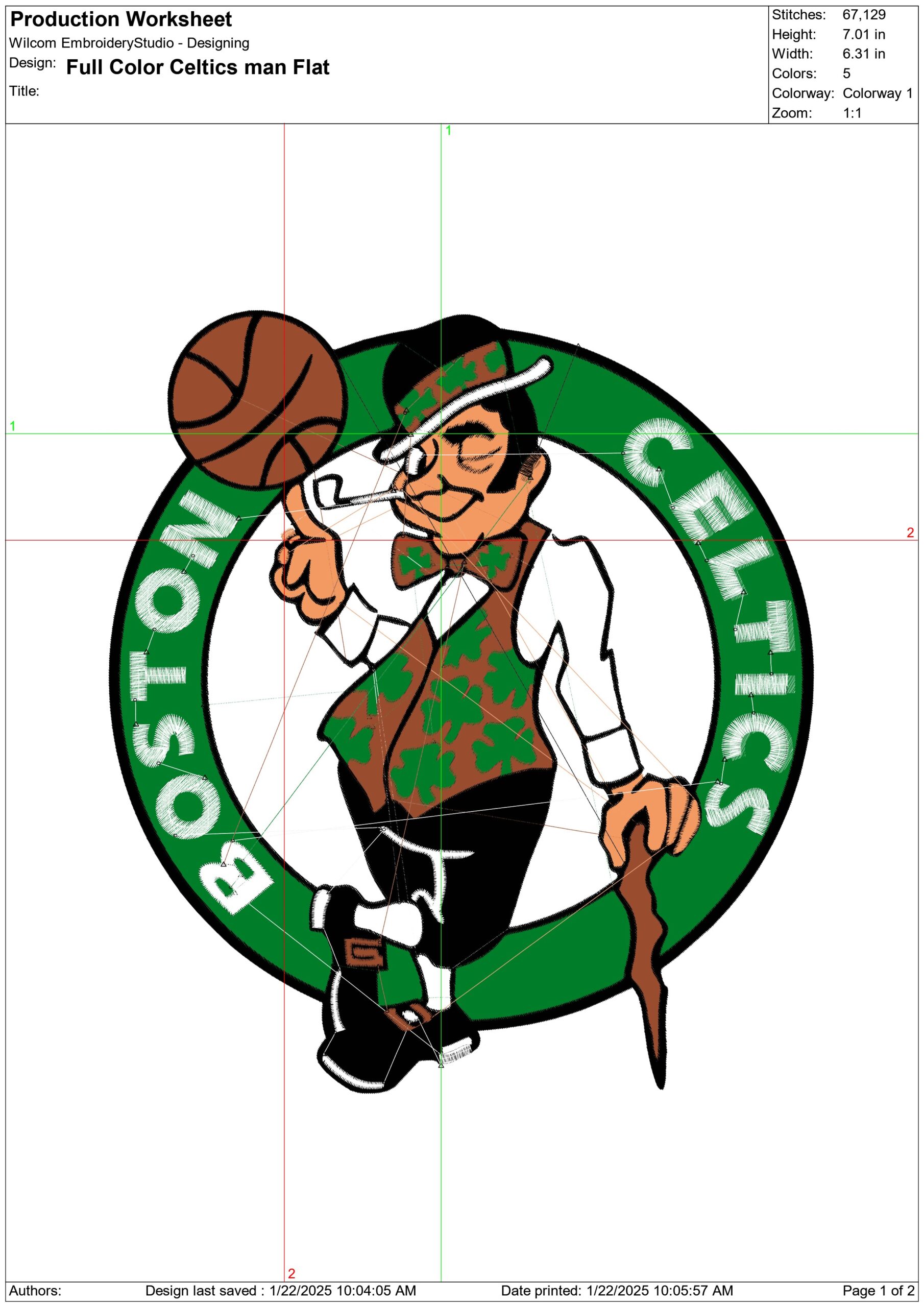 Boston Celtics NBA Logo Tatami embroidery design - TD Garden Arena- embroidery  machine pattern embroidery file - instant download — view 2