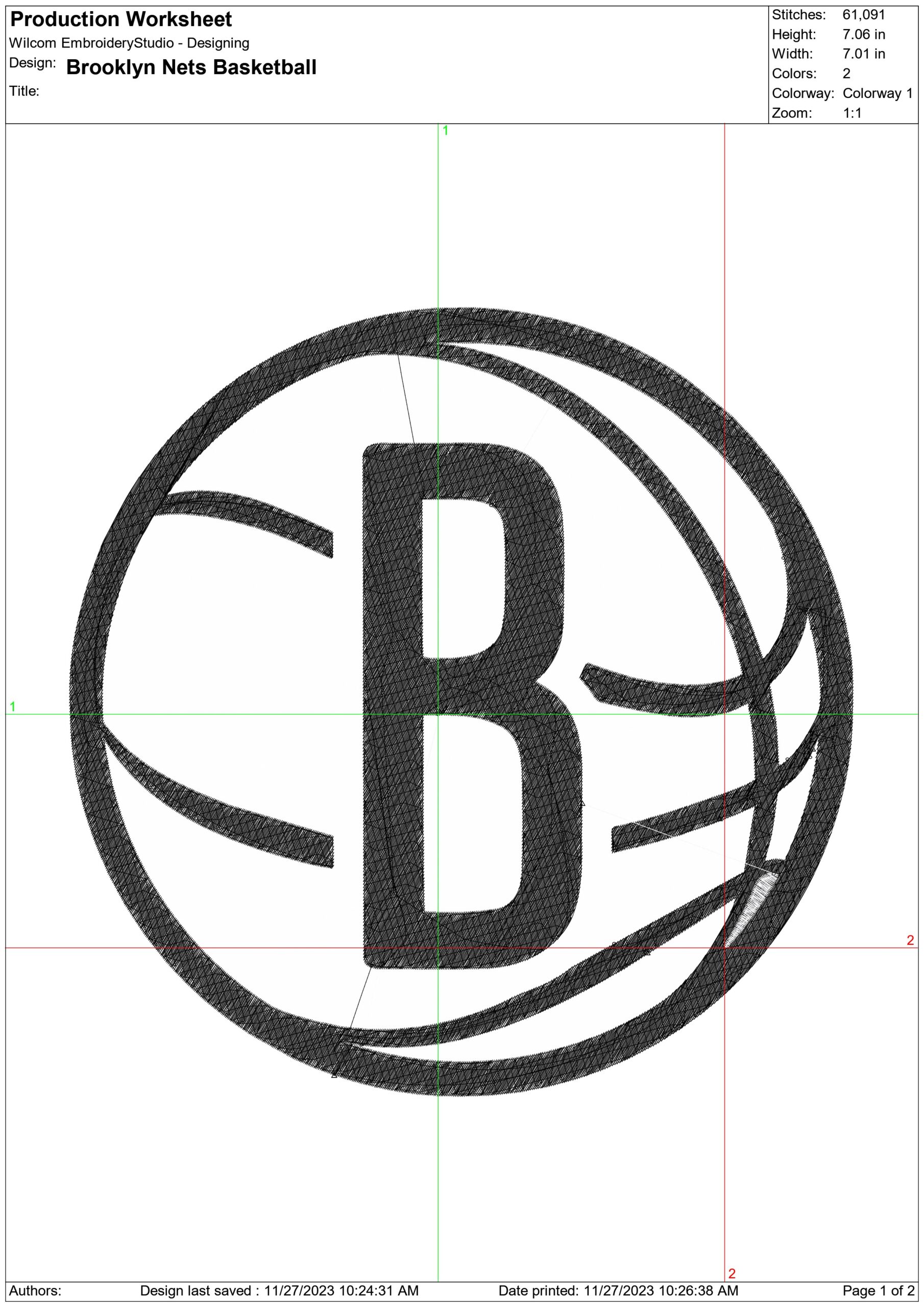 Brooklyn Basketball NBA Logo  embroidery design - Barclays Center Arena- embroidery  machine pattern embroidery file - instant download — view 3