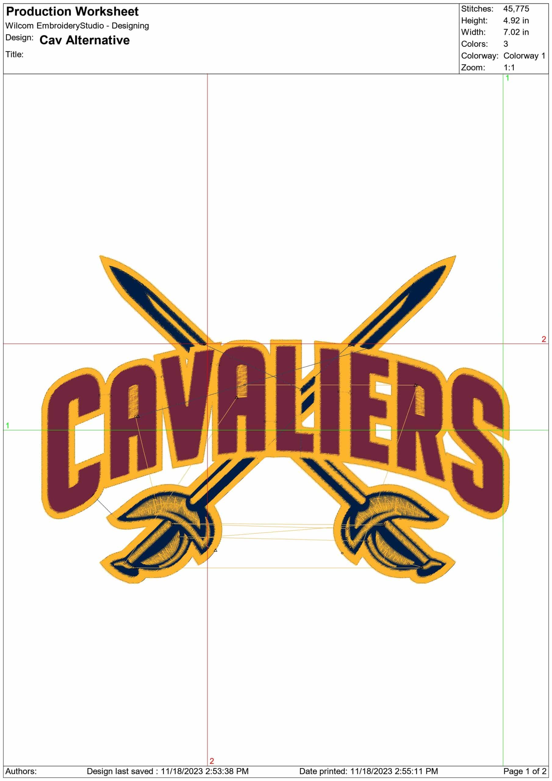 Cleveland Cavaliers Alternative NBA Logo  embroidery design - Rocket Mortgage Field House Arena- embroidery  machine pattern embroidery file - instant download — view 3