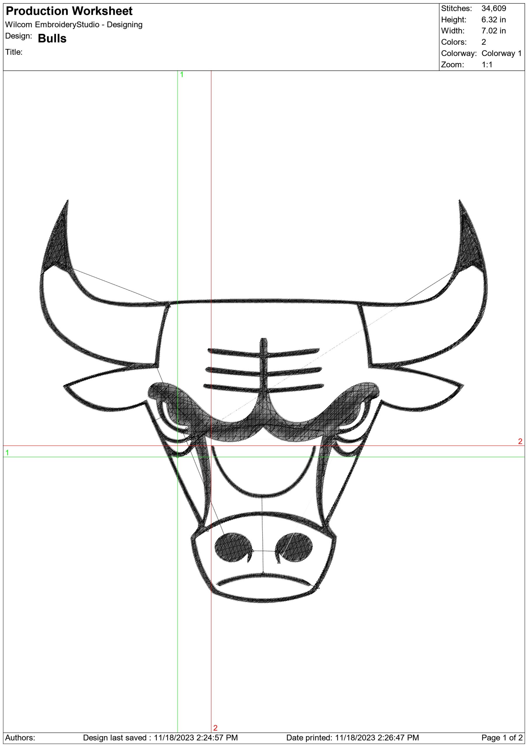Chicago Bulls NBA Logo  embroidery design -United Center Arena- embroidery  machine pattern embroidery file - instant download — view 3