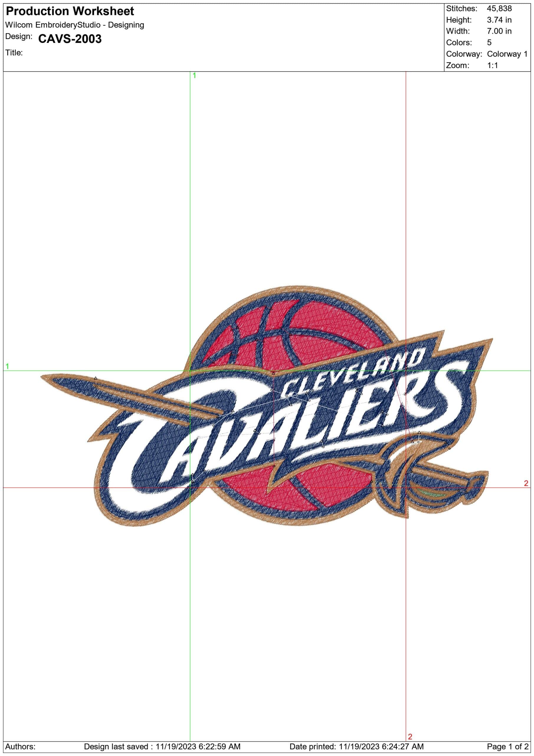 Cleveland Cavaliers 2003 NBA Logo  embroidery design - Rocket Mortgage Field House Arena- embroidery  machine pattern embroidery file - instant download — view 3