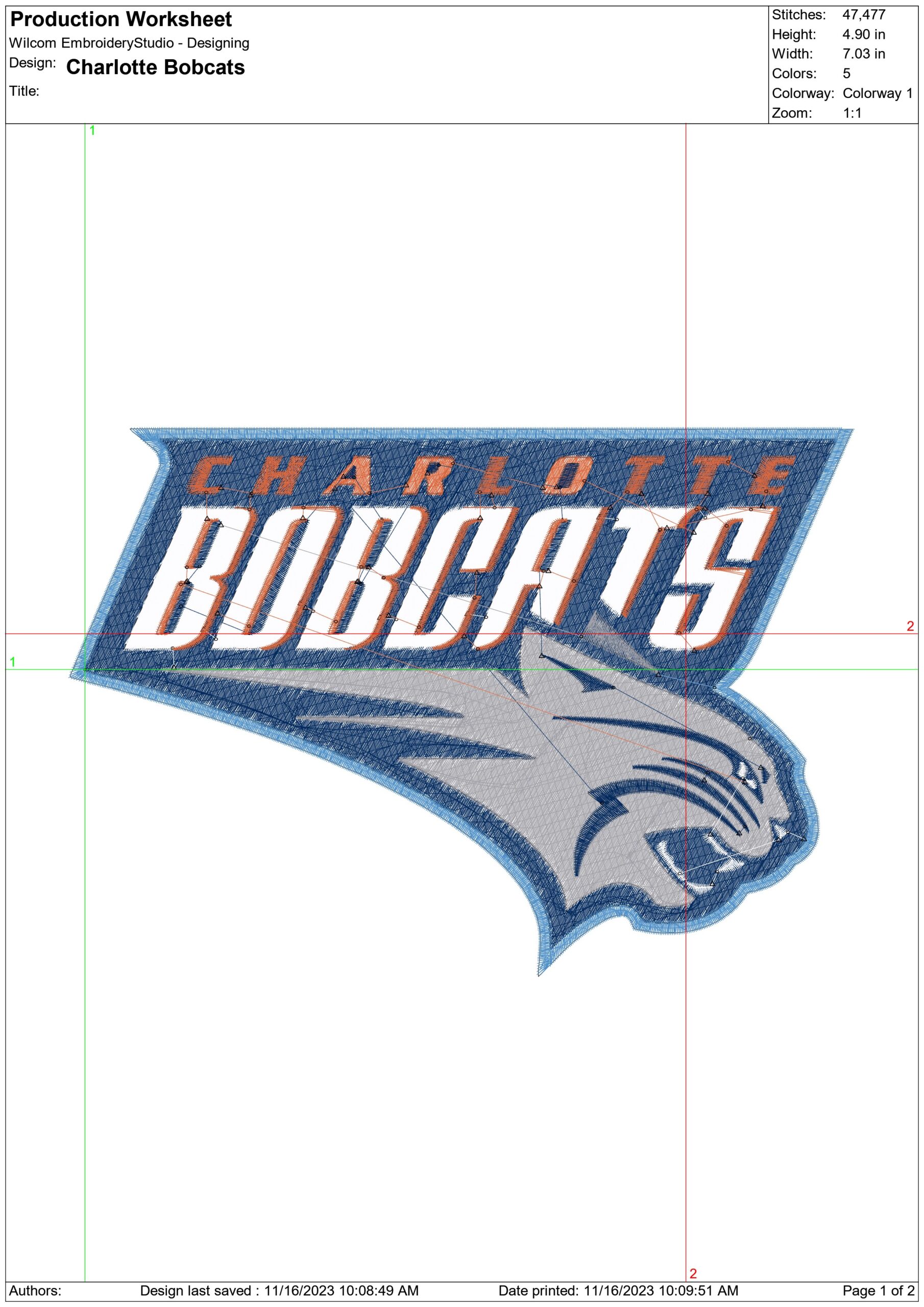 Charlotte Bobcats NBA Logo  embroidery design - Spectrum Center Arena- embroidery  machine pattern embroidery file - instant download — view 3
