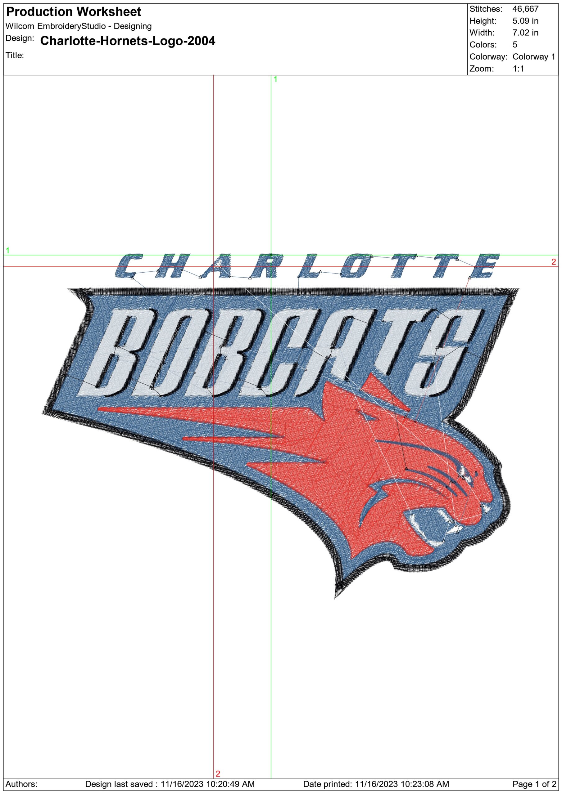 Charlotte Bobcats Press NBA Logo  embroidery design - Spectrum Center Arena- embroidery  machine pattern embroidery file - instant download — view 3
