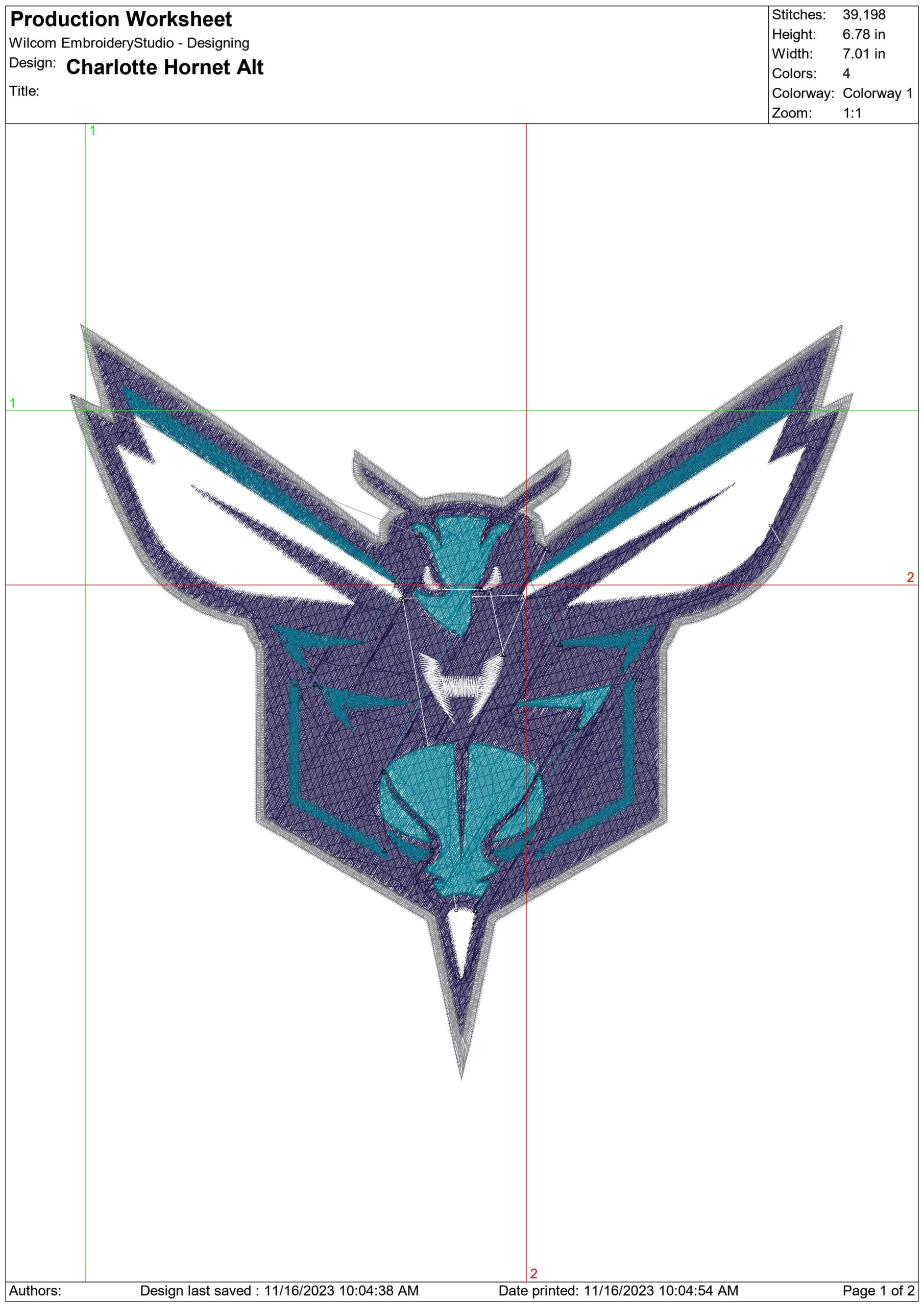 Charlotte Hornet NBA Logo  embroidery design - Spectrum Center Arena- embroidery  machine pattern embroidery file - instant download — view 3