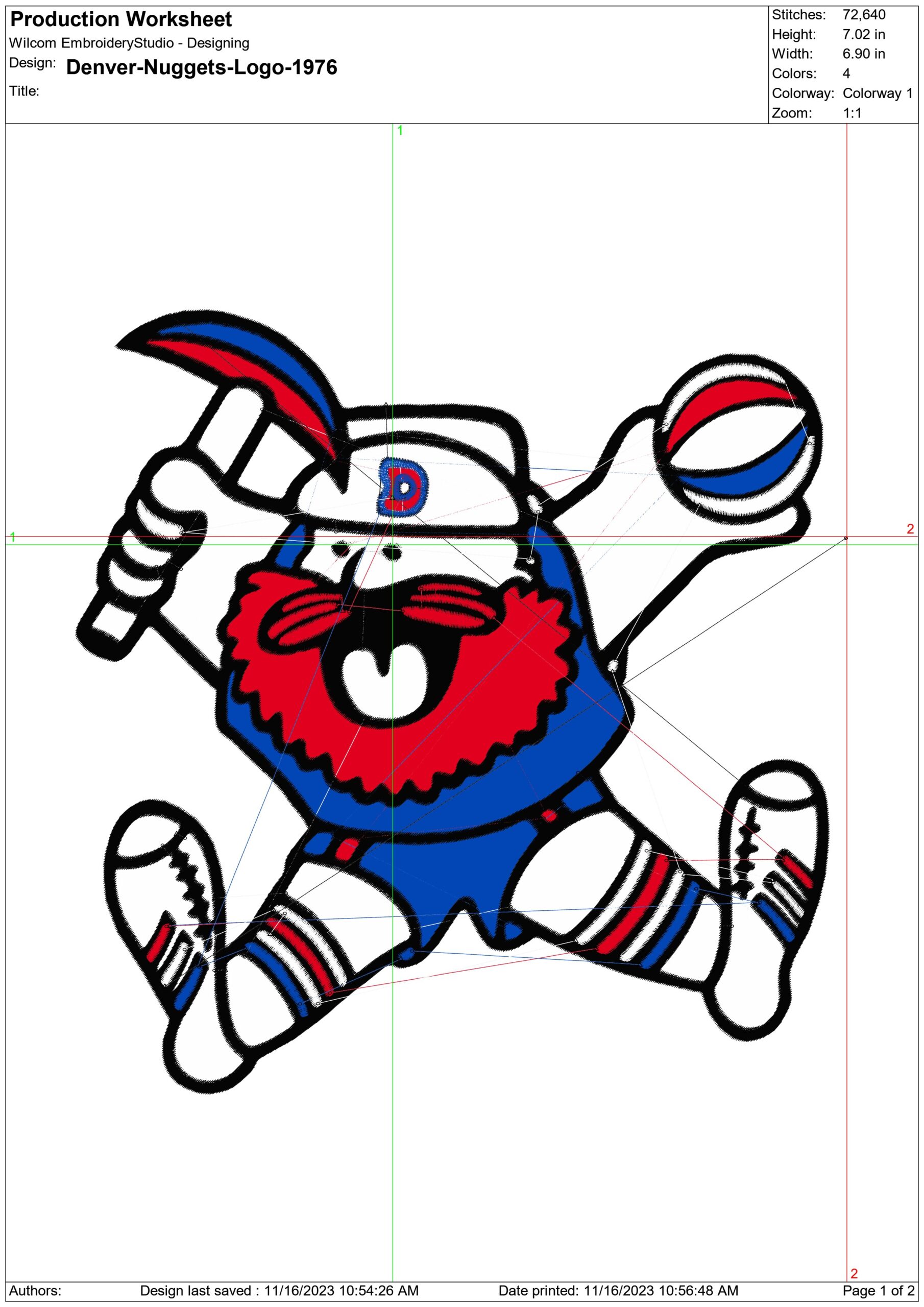 Denver Nuggets 1976 NBA Logo  embroidery design - Ball  Arena- embroidery  machine pattern embroidery file - instant download — view 3