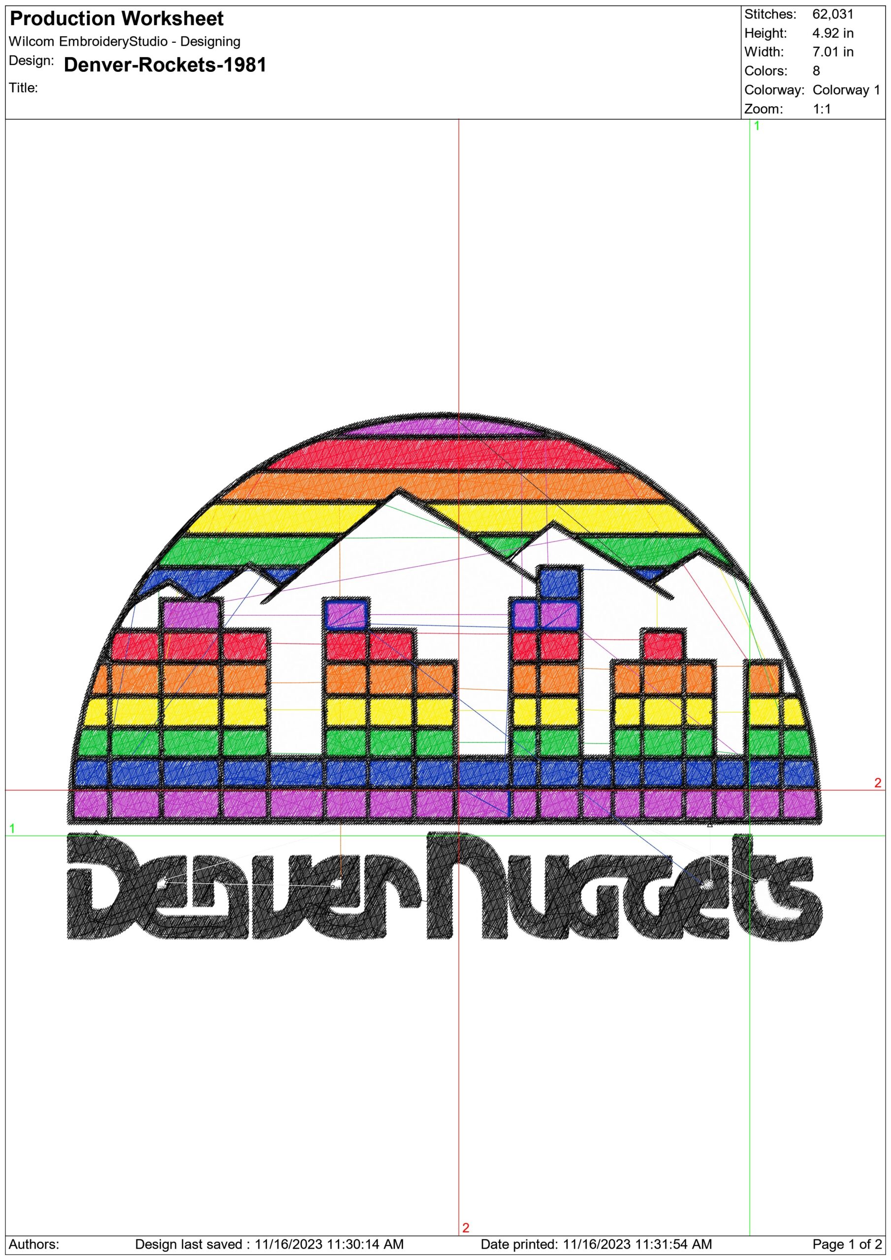 Denver Rockets 1981 NBA Logo  embroidery design - McNichols Denver Colorado  Arena- embroidery  machine pattern embroidery file - instant download — view 3