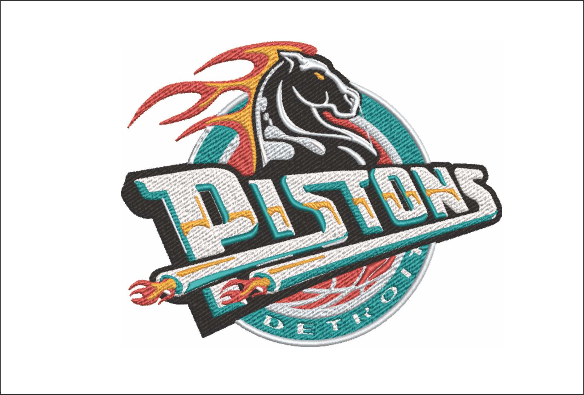 Detroit Pistons 1996 NBA Logo embroidery design -Little Caesars Arena- embroidery machine pattern embroidery file - instant download