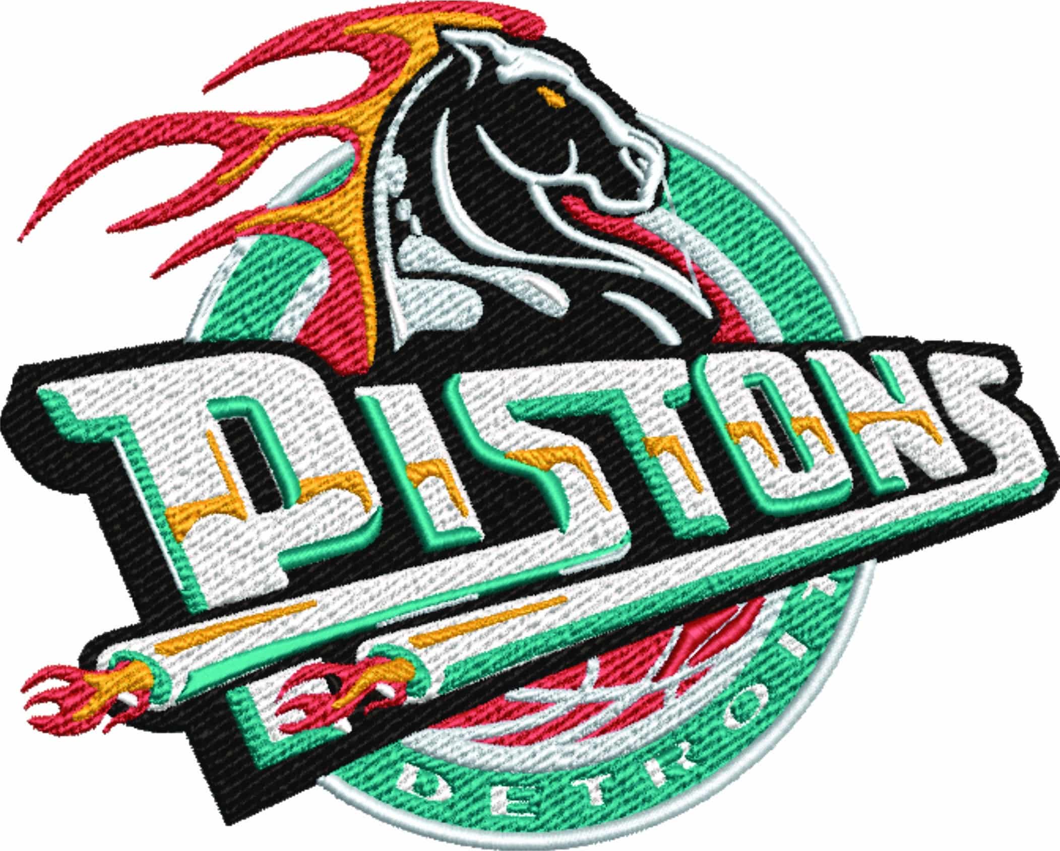 Detroit Pistons 1996 NBA Logo  embroidery design -Little Caesars Arena- embroidery  machine pattern embroidery file - instant download — view 2