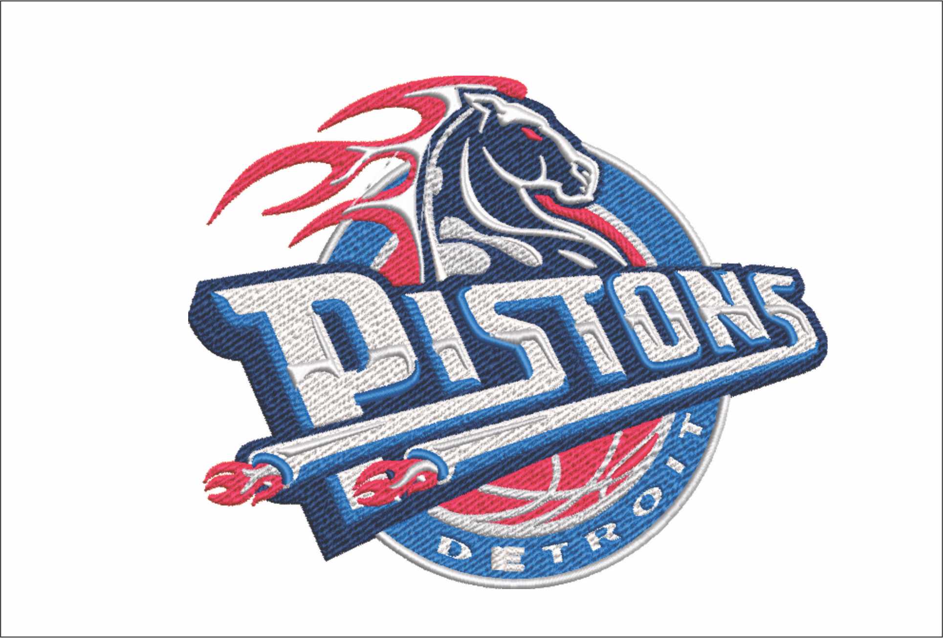 Detroit Pistons 2001 NBA Logo embroidery design -Little Caesars Arena- embroidery machine pattern embroidery file - instant download