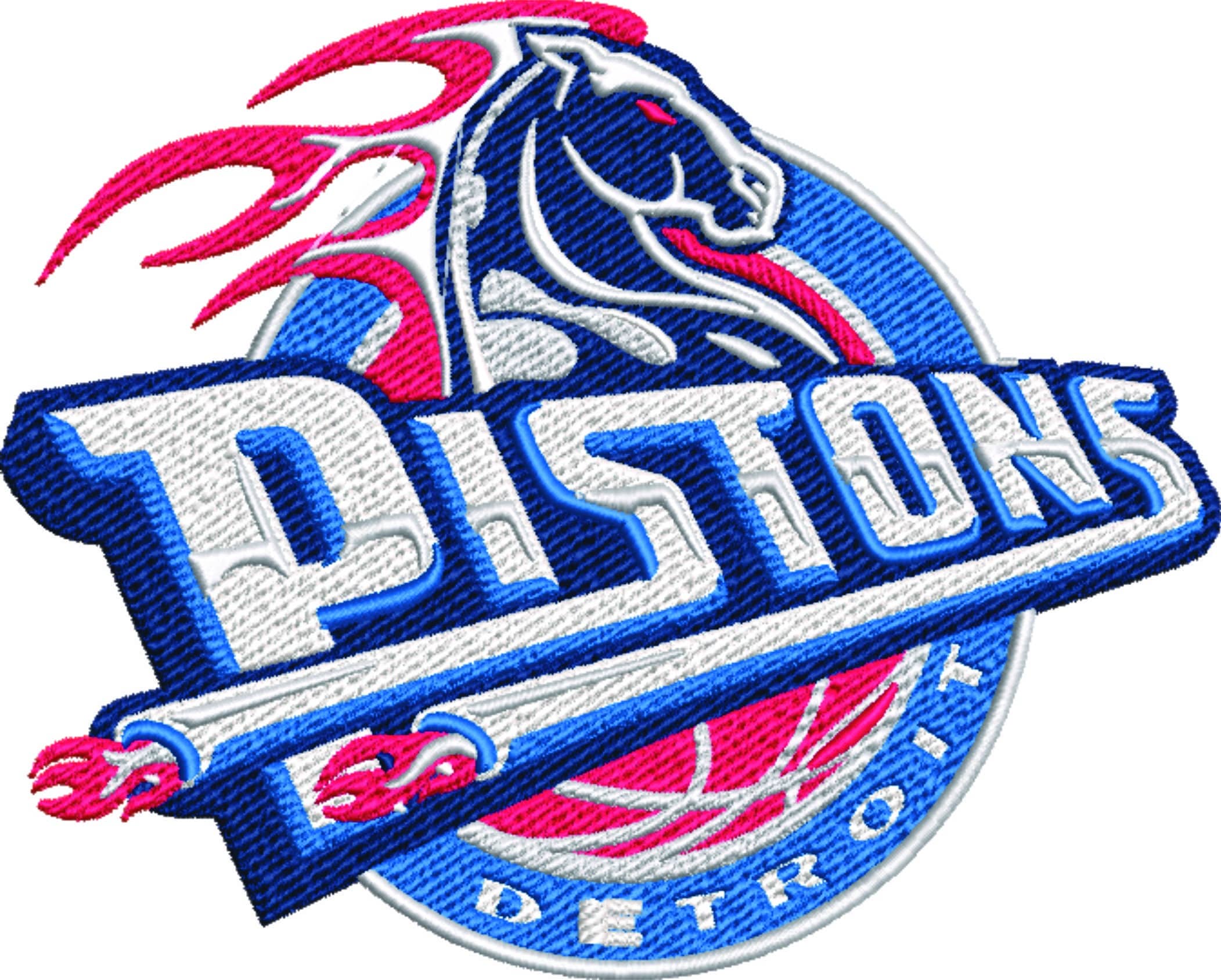 Detroit Pistons 2001 NBA Logo  embroidery design -Little Caesars Arena- embroidery  machine pattern embroidery file - instant download — view 2