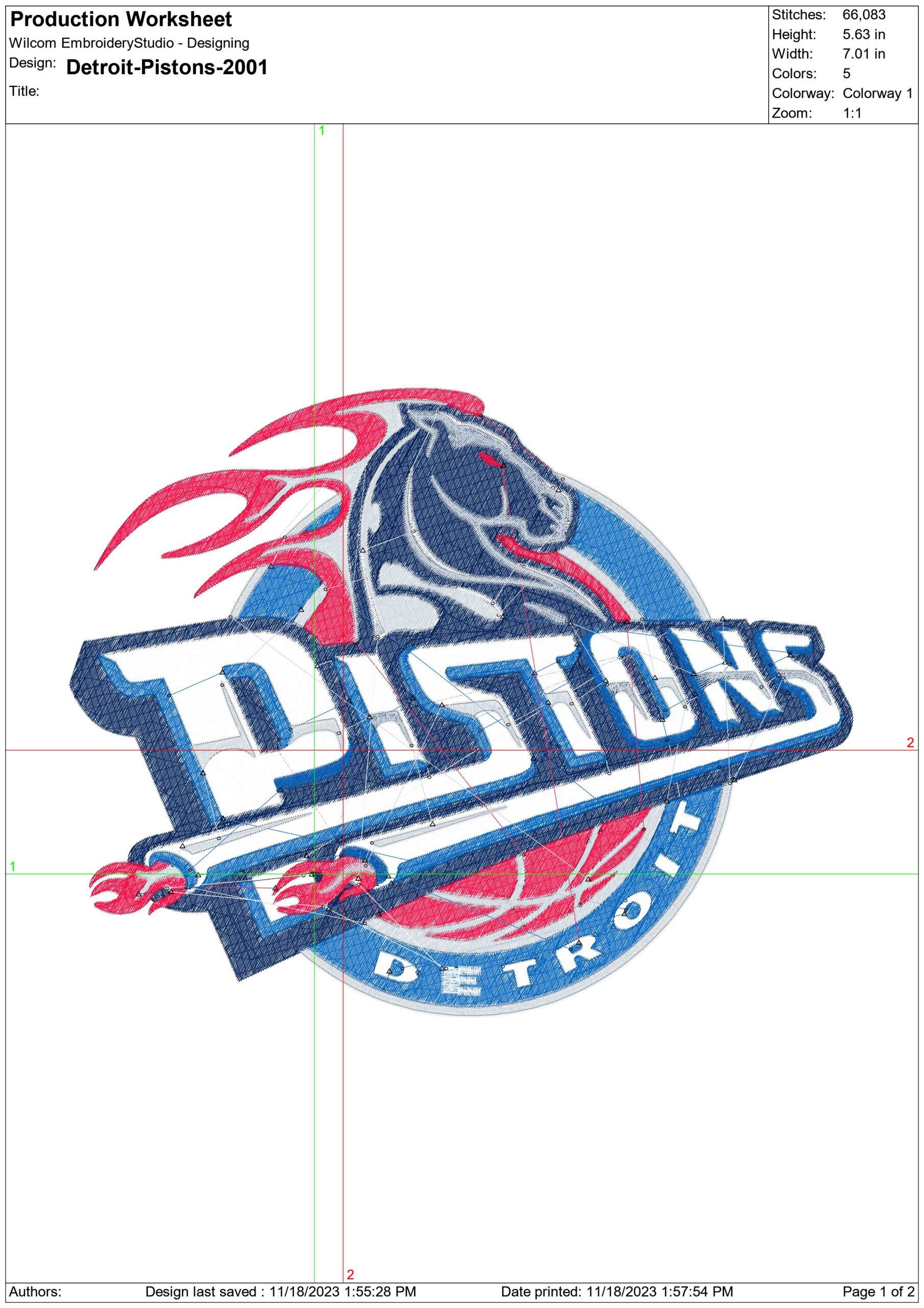 Detroit Pistons 2001 NBA Logo  embroidery design -Little Caesars Arena- embroidery  machine pattern embroidery file - instant download — view 3