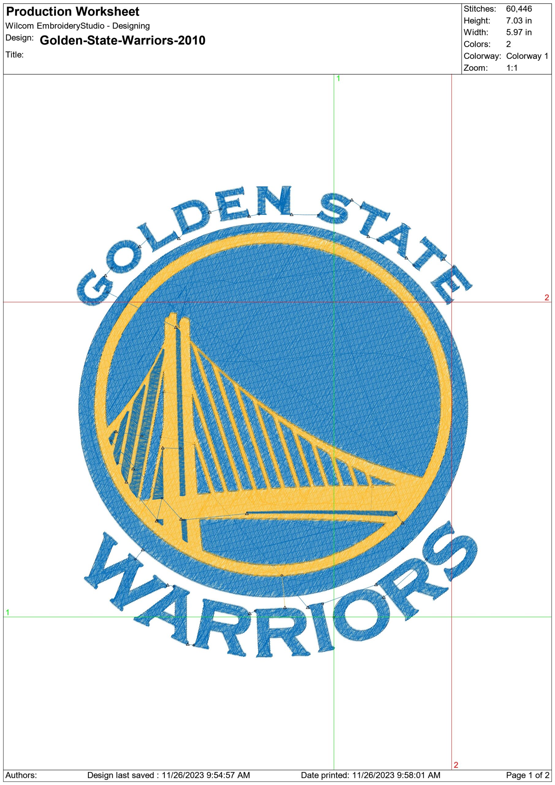 Golden State Warriors 2010 NBA Logo  embroidery design -Chase Center Arena- embroidery  machine pattern embroidery file - instant download — view 3