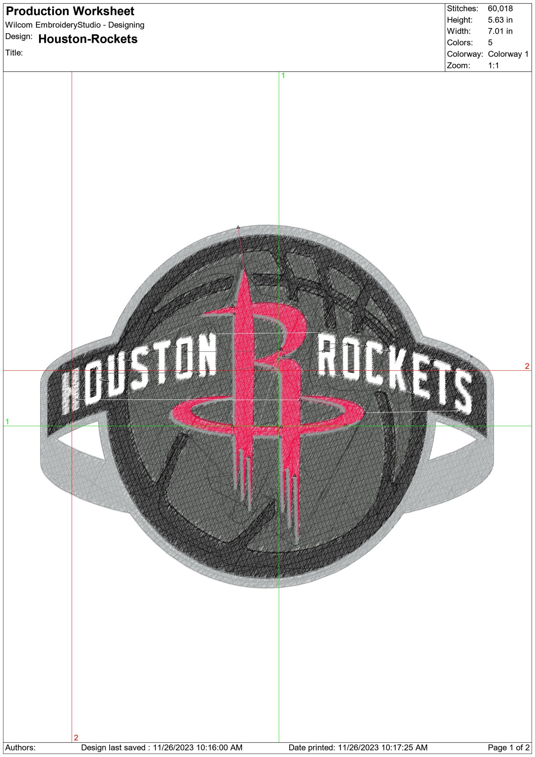 Houston Rockets NBA Logo  embroidery design -Toyota Center Arena- embroidery  machine pattern embroidery file - instant download — view 3