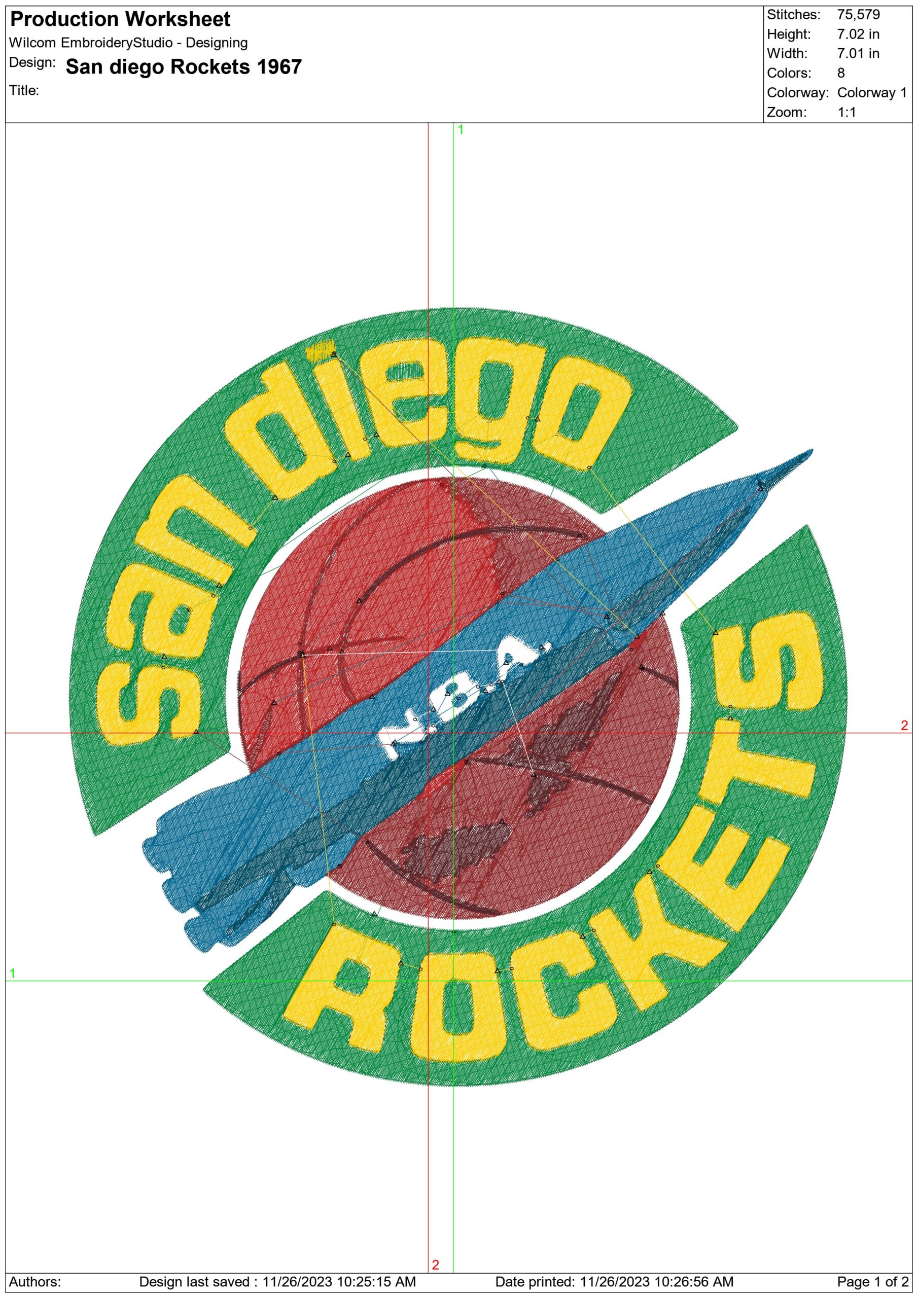 Houston Rockets 1967 NBA Logo  embroidery design -Toyota Center Arena- embroidery  machine pattern embroidery file - instant download — view 3