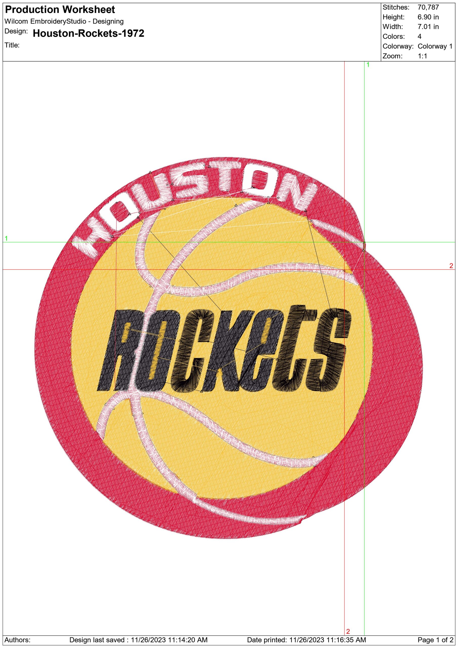 Houston Rockets 1972 NBA Logo  embroidery design -Toyota Center Arena- embroidery  machine pattern embroidery file - instant download — view 2