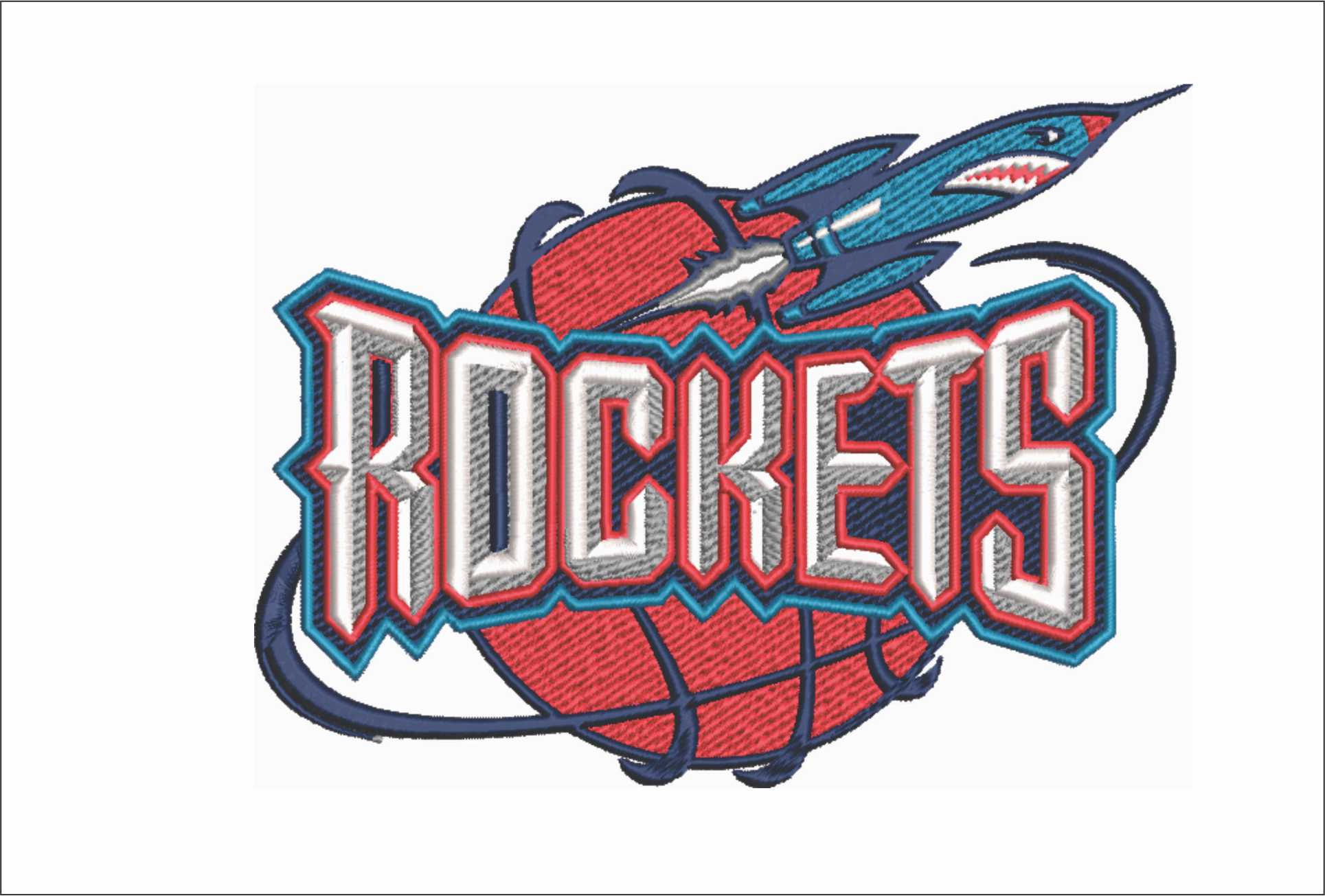 Houston Rockets 1995 NBA Logo embroidery design -Toyota Center Arena- embroidery machine pattern embroidery file - instant download