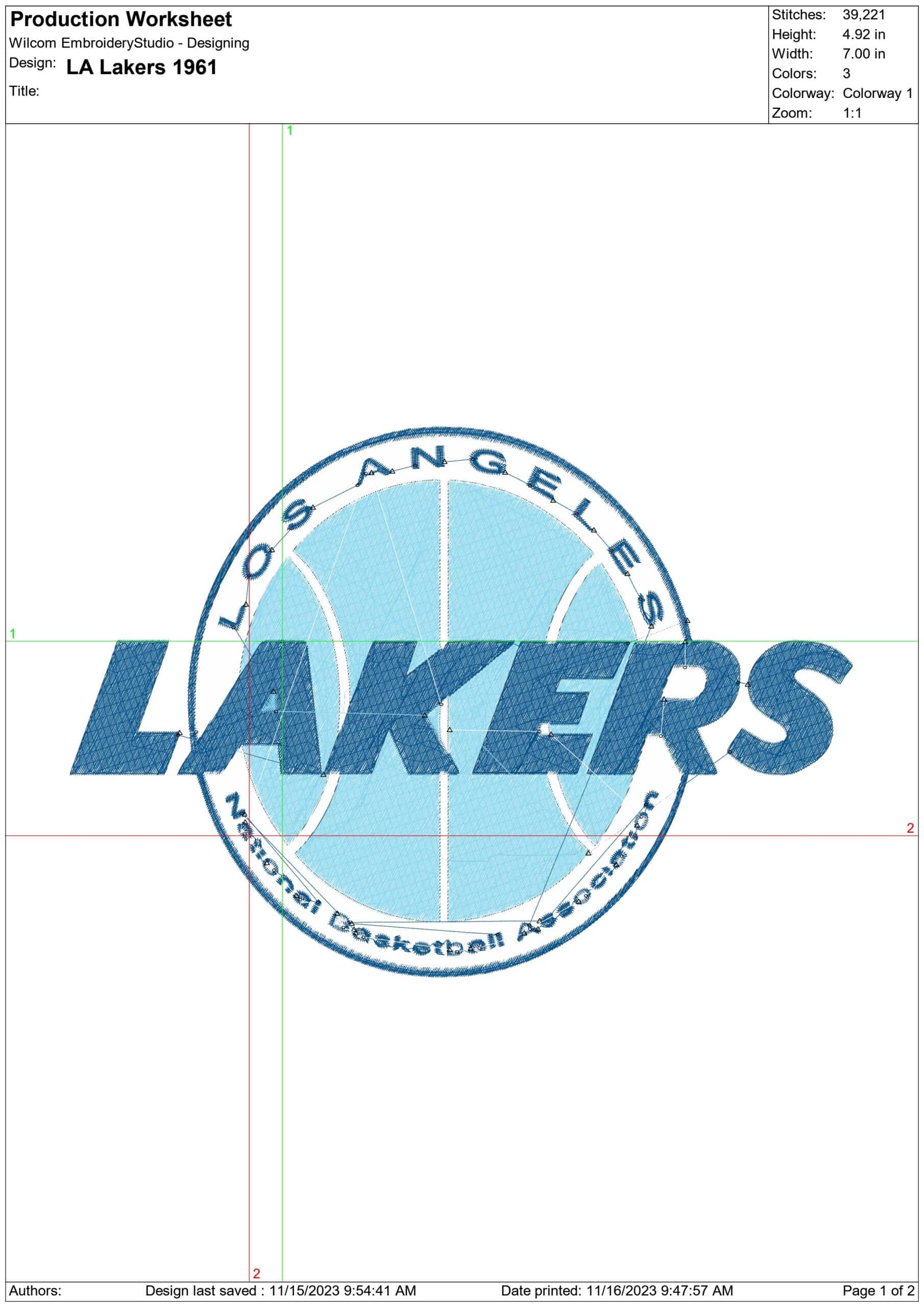 Los Angeles Lakers 1961 NBA Logo  embroidery design -Crypto.com Arena- embroidery  machine pattern embroidery file - instant download — view 3