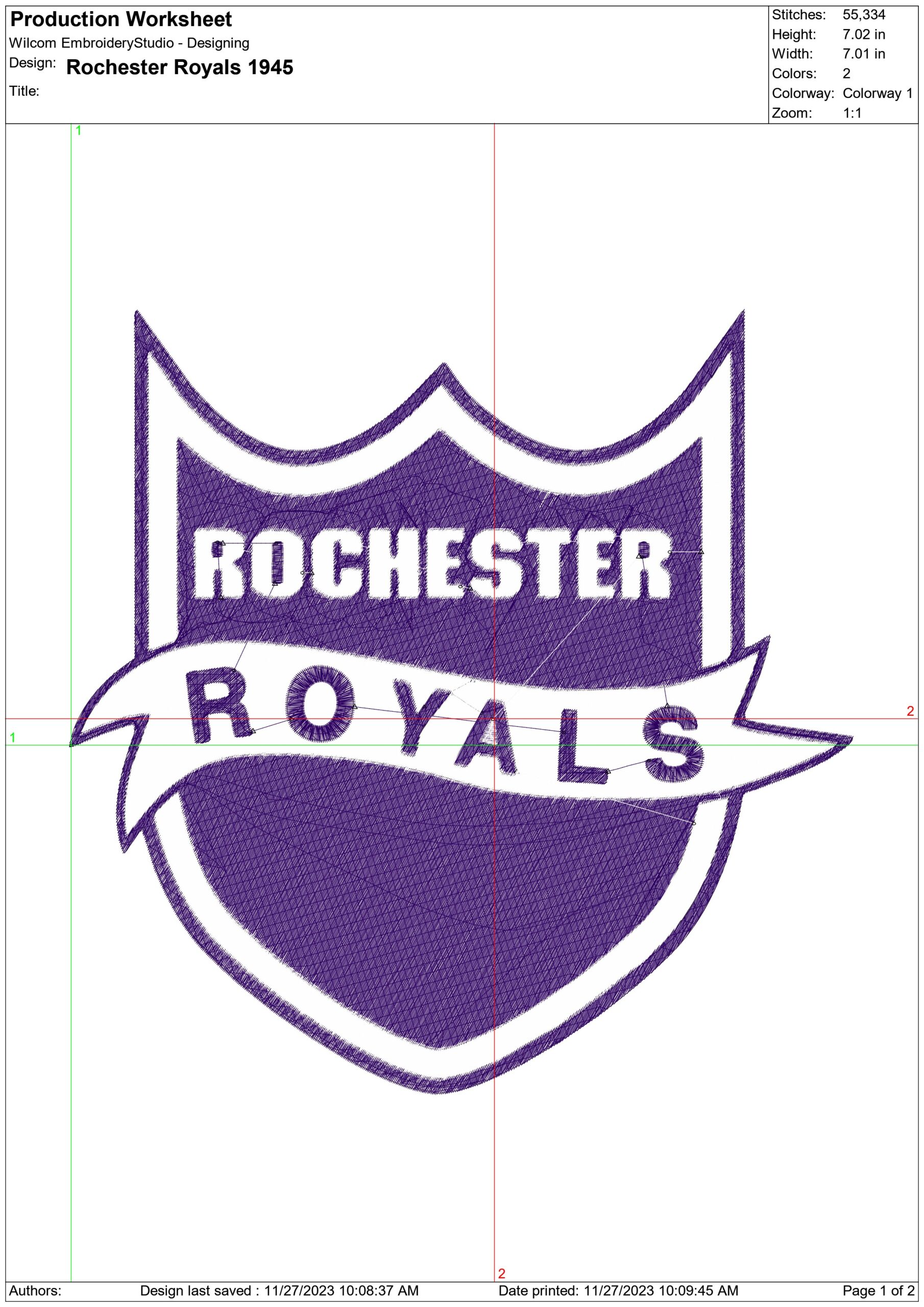Rochester Royals NBA Logo  embroidery design -Edgerton Park Arena- embroidery  machine pattern embroidery file - instant download — view 3