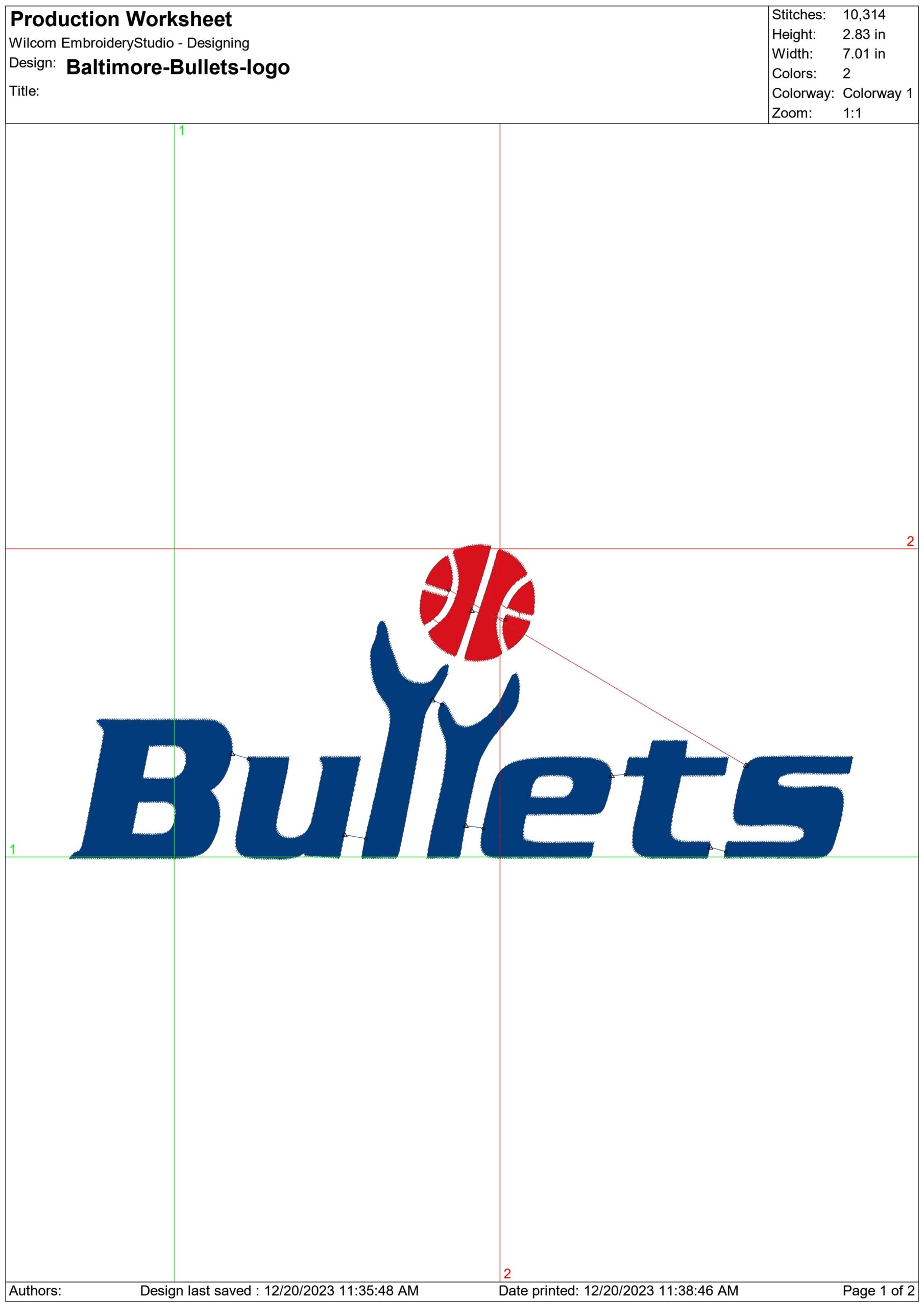 Baltimore Bullets NBA Logo  embroidery design -Baltimore Coliseum Arena- embroidery  machine pattern embroidery file - instant download — view 3
