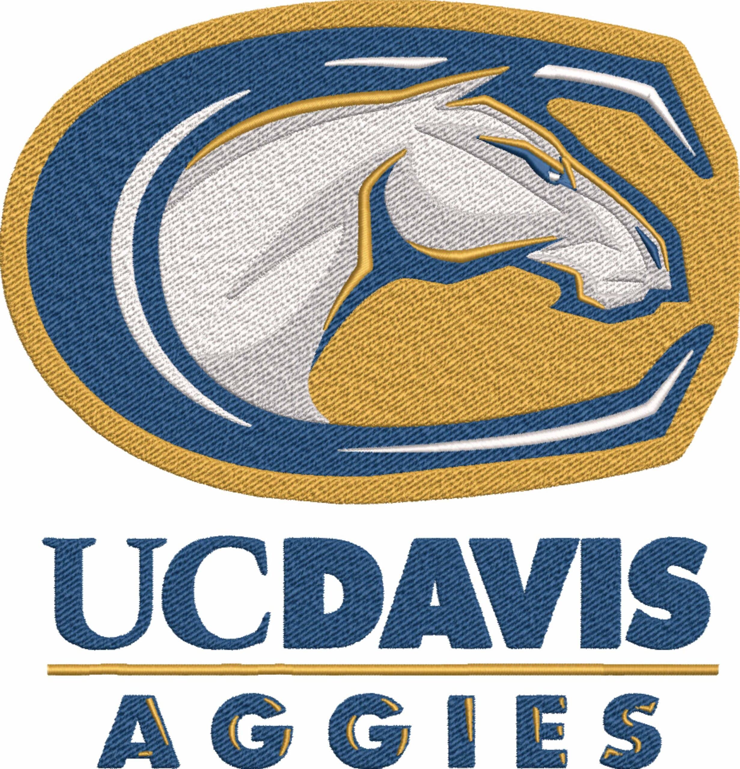 UC Davis Aggies NBA Logo  embroidery design -University Credit Union Center Arena- embroidery  machine pattern embroidery file - instant download — view 2