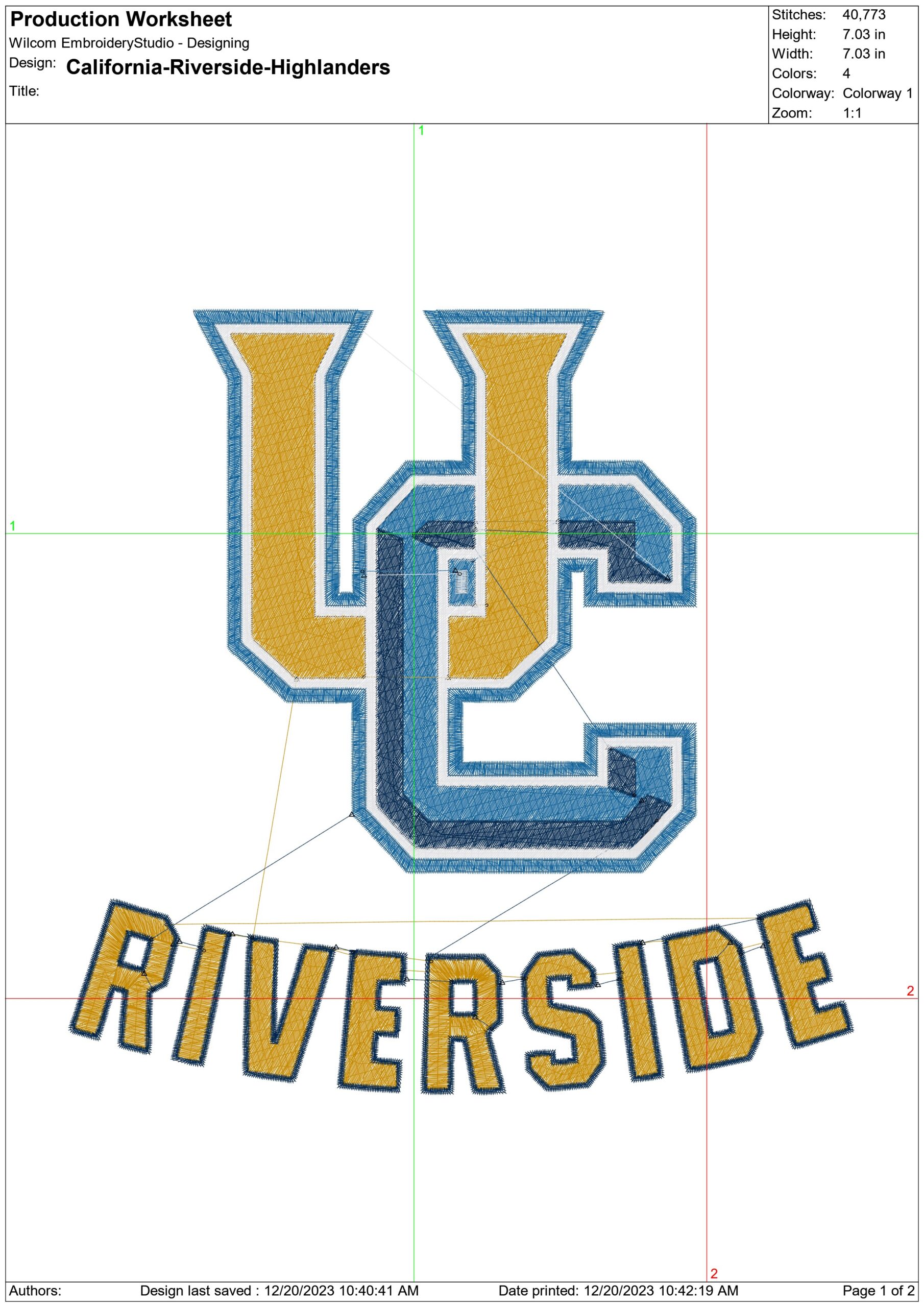UC Riverside Highlanders NBA Logo  embroidery design -Student Recreation Center Arena- embroidery  machine pattern embroidery file - instant download — view 3