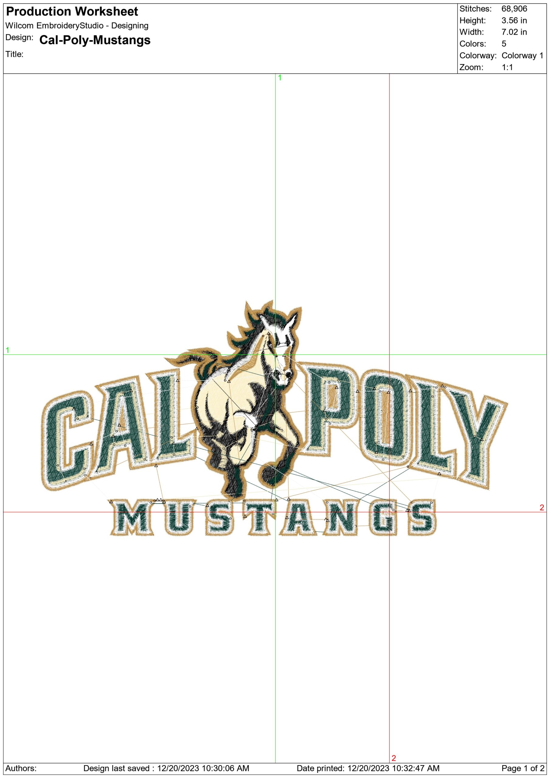 Cal Poly Mustangs NBA Logo  embroidery design -Mott Athletics Center Arena- embroidery  machine pattern embroidery file - instant download — view 3
