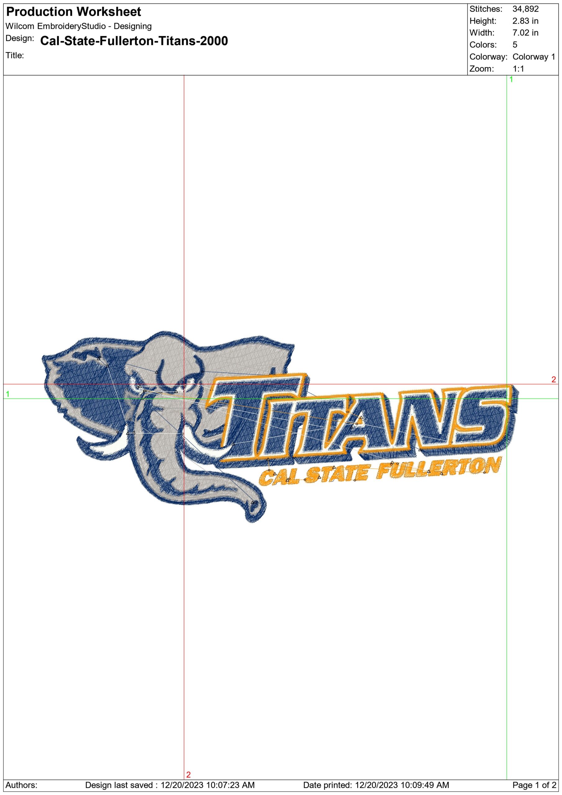 Cal State Fullerton Titans 2000 NBA Logo  embroidery design -Titan Gym Arena- embroidery  machine pattern embroidery file - instant download — view 3