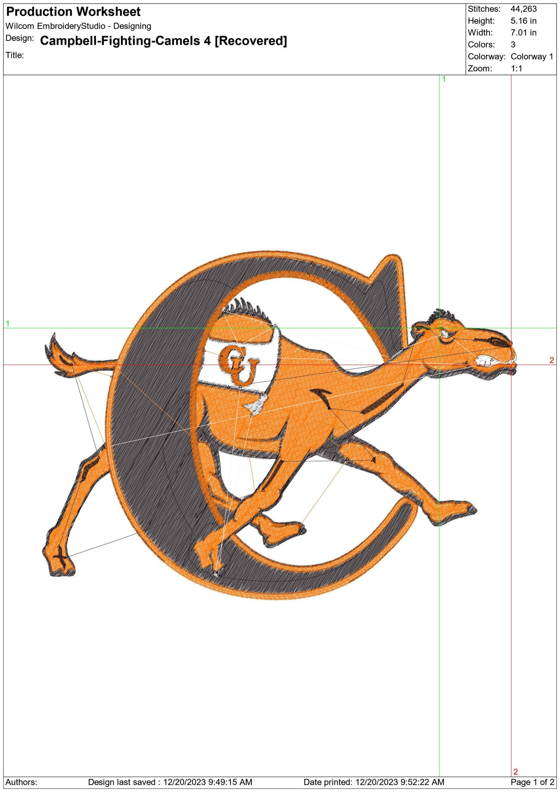 Campbell Fighting Camels NBA Logo  embroidery design -John W.Pope Jr. Convocation Center Arena- embroidery  machine pattern embroidery file - instant download — view 3