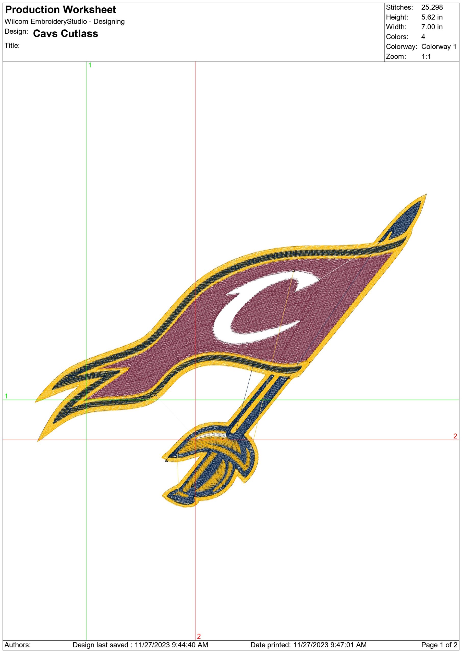 Cavs Cutlass NBA Logo  embroidery design -Rocket Mortgage Fieldhouse Arena- embroidery  machine pattern embroidery file - instant download — view 3