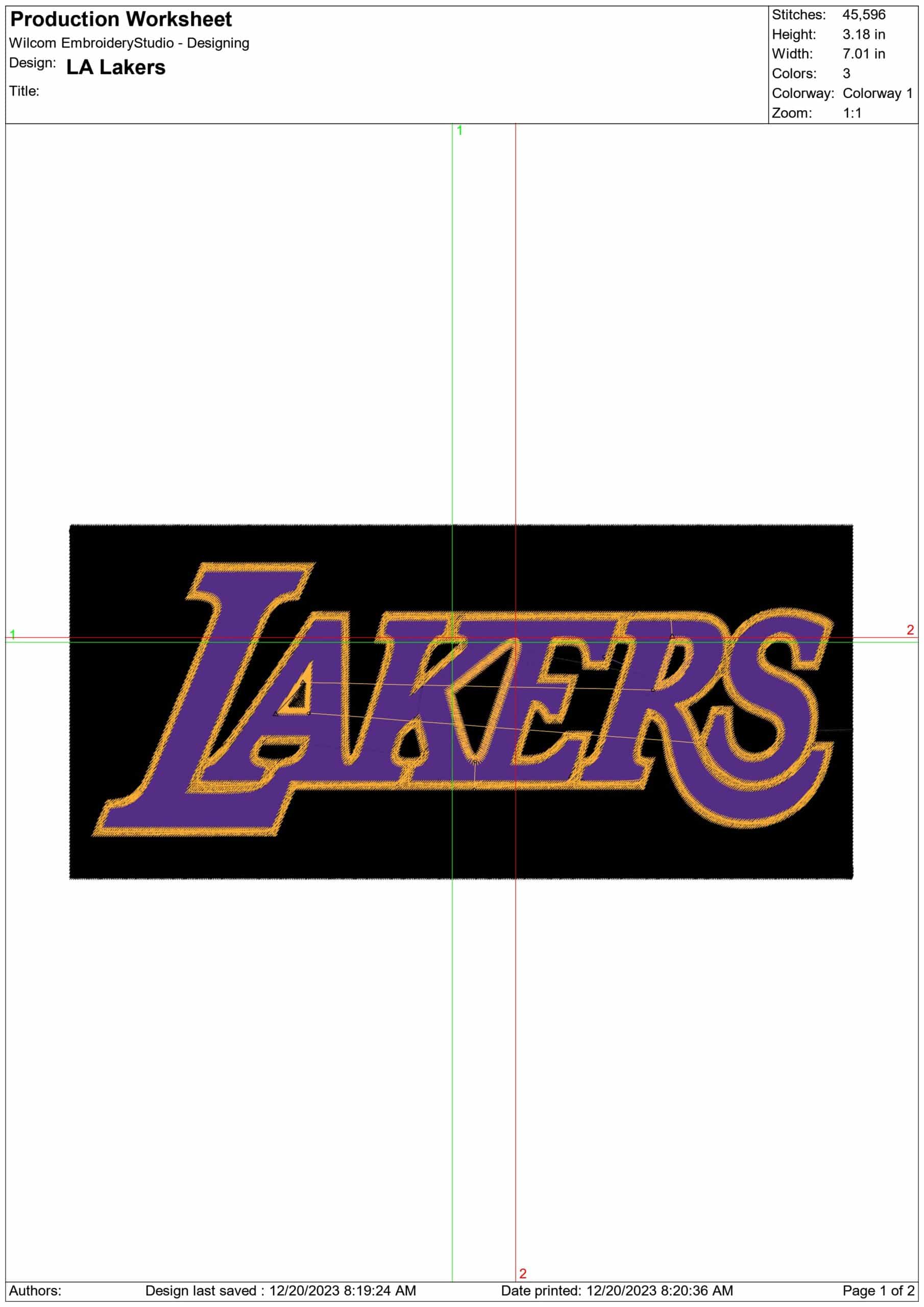 Los Angeles Lakers 2005 NBA Logo  embroidery design -Crypto.com Arena- embroidery  machine pattern embroidery file - instant download — view 3