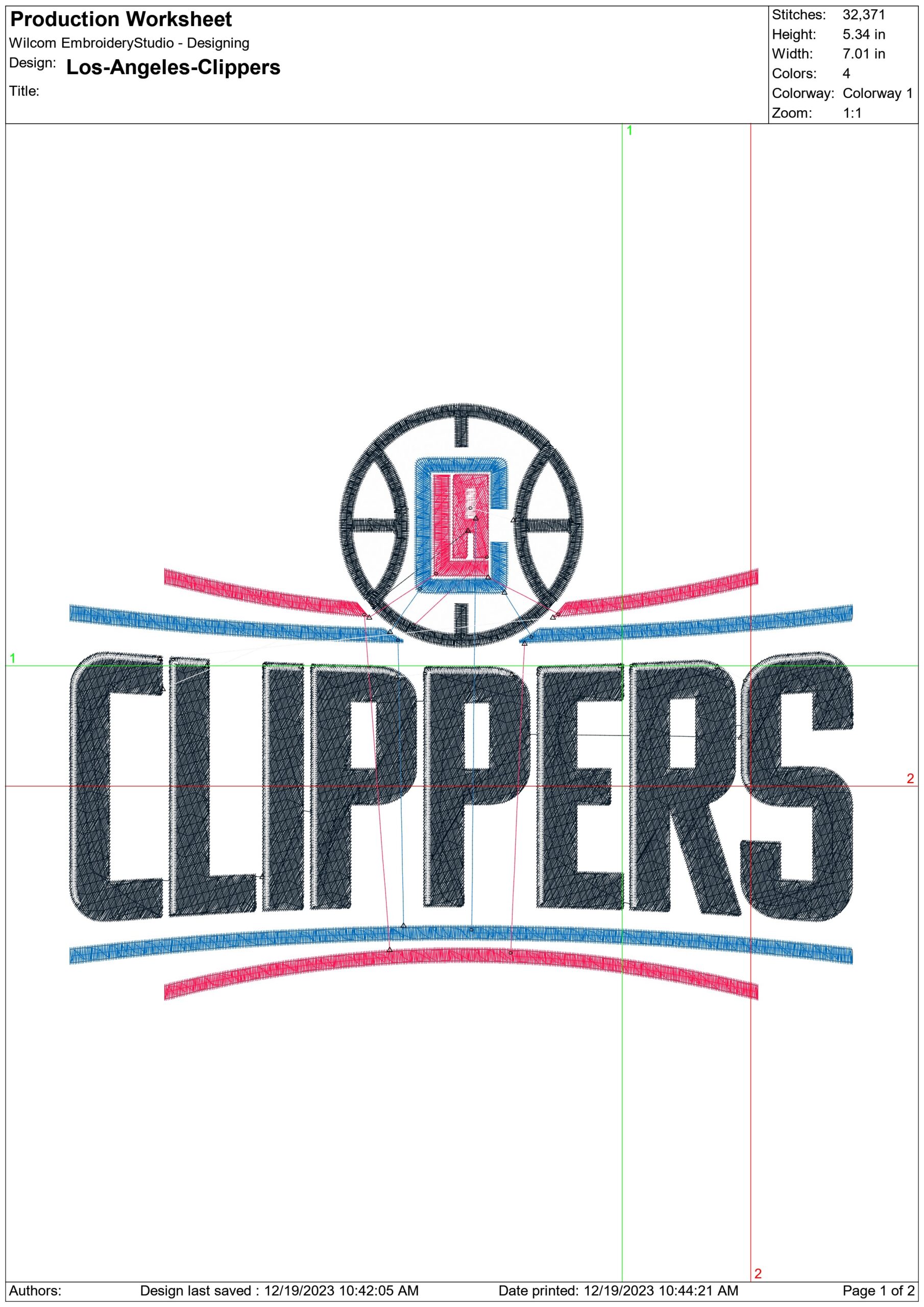 Los Angeles Clippers 2005 NBA Logo  embroidery design -Crypto.com Arena- embroidery  machine pattern embroidery file - instant download — view 3