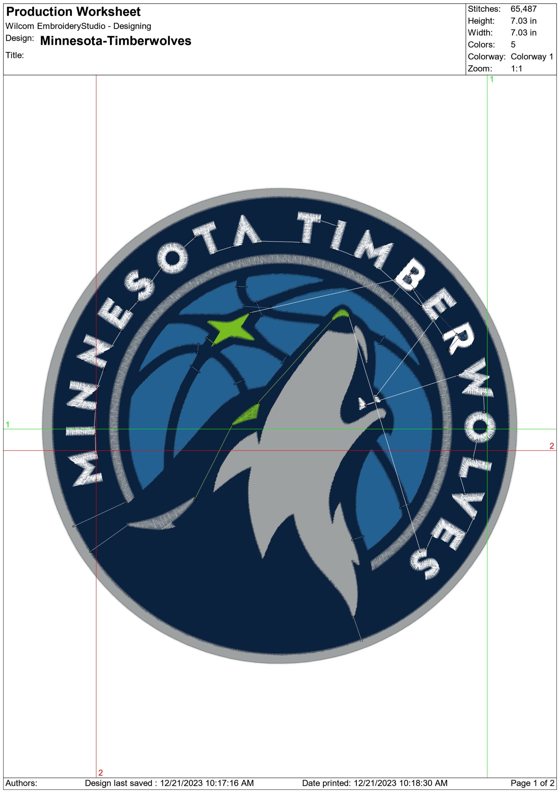 Minnesota Timberwolves NBA Logo  embroidery design -Target Center Arena- embroidery  machine pattern embroidery file - instant download — view 3