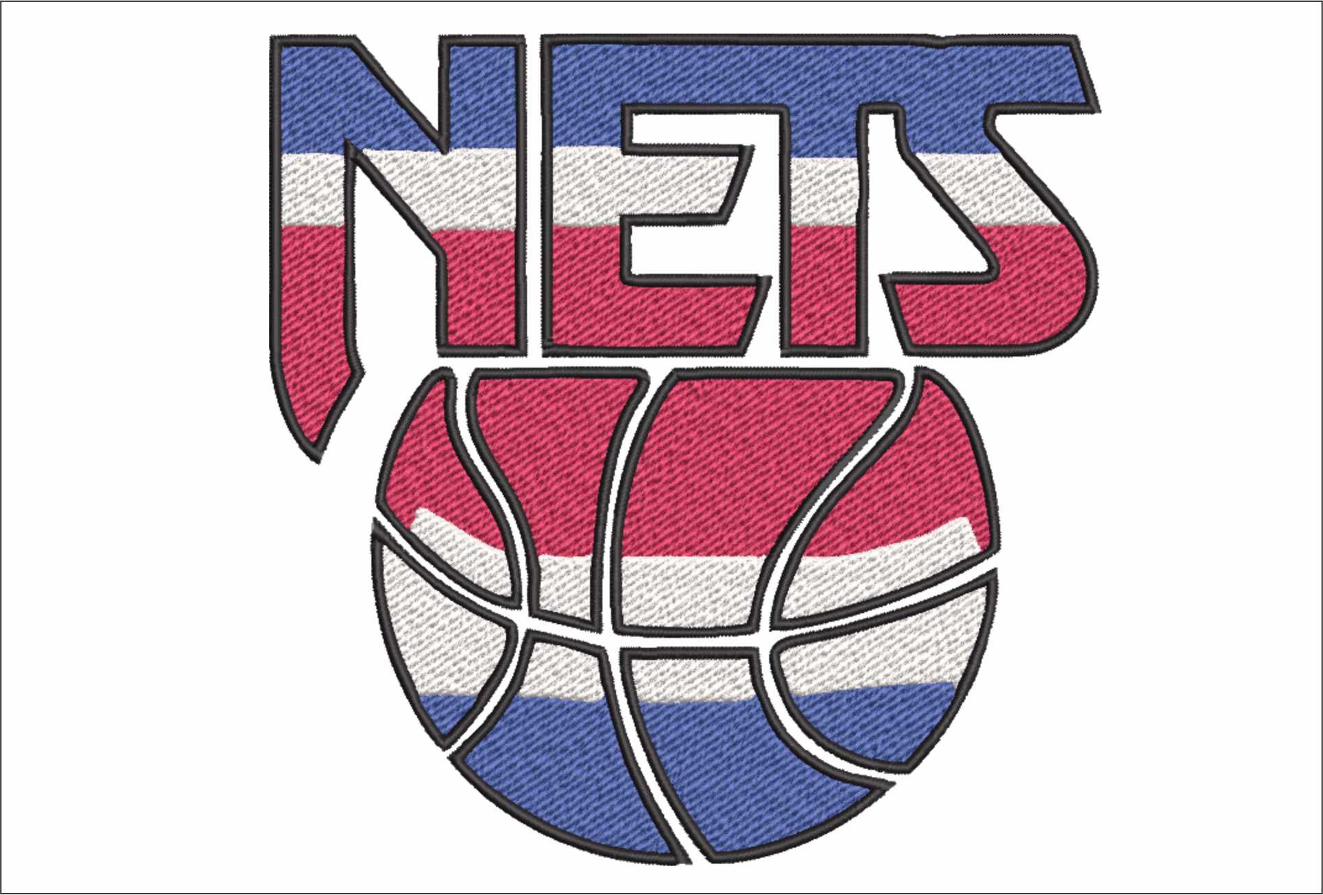 New Jersey Nets 1990-1997 NBA Logo  embroidery design -Barclays Center Arena- embroidery  machine pattern embroidery file - instant download