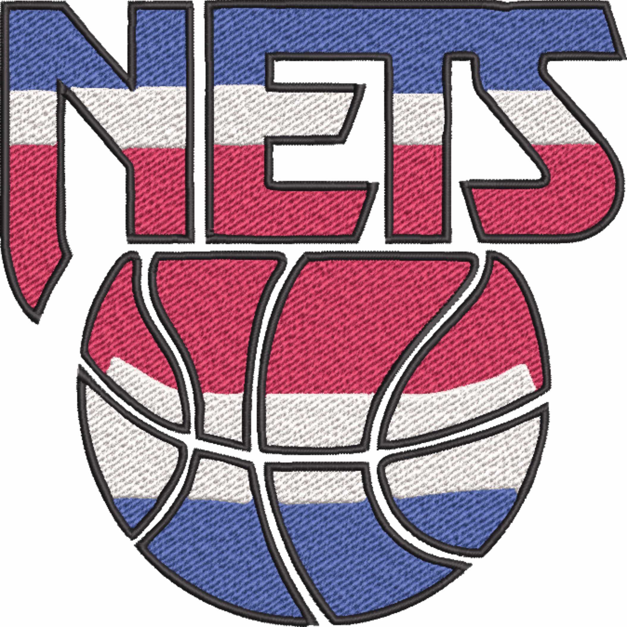 New Jersey Nets 1990-1997 NBA Logo  embroidery design -Barclays Center Arena- embroidery  machine pattern embroidery file - instant download — view 2