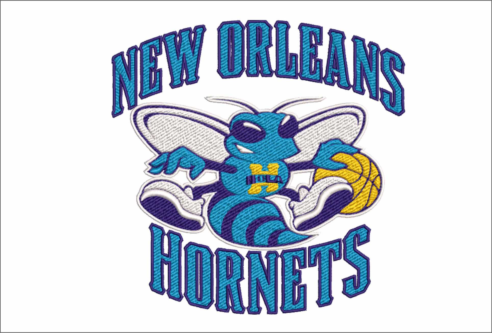 New Orleans Hornets 2008 NBA Logo  embroidery design -Smoothie King Center Arena- embroidery  machine pattern embroidery file - instant download