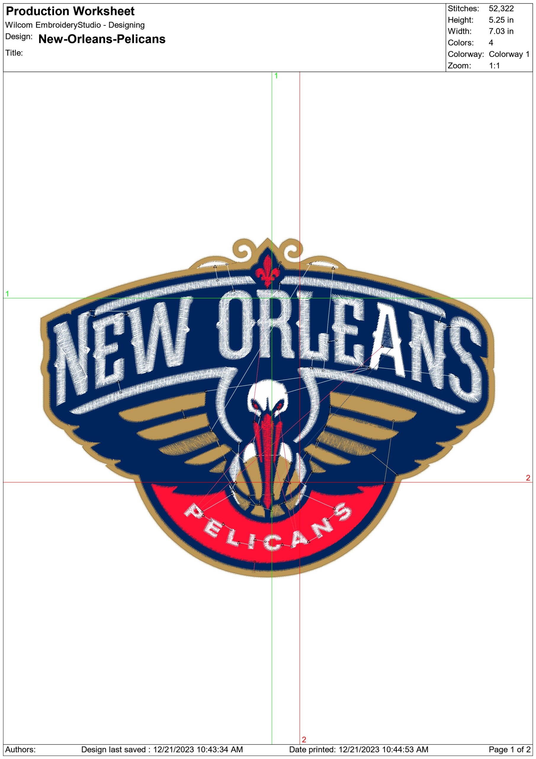 New Orleans Pelicans NBA Logo  embroidery design -Smoothie King Center Arena- embroidery  machine pattern embroidery file - instant download — view 3